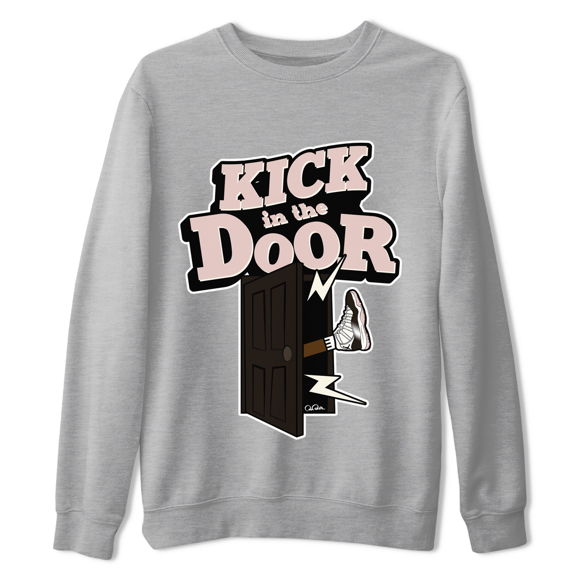 Air Jordan 11 Neapolitan shirt to match jordans Kick In The Door sneaker matching t-shirts and clothing AJ11 Neapolitan Drip Gear Zone Cotton Casual Unisex Heather Grey 2 T-Shirt