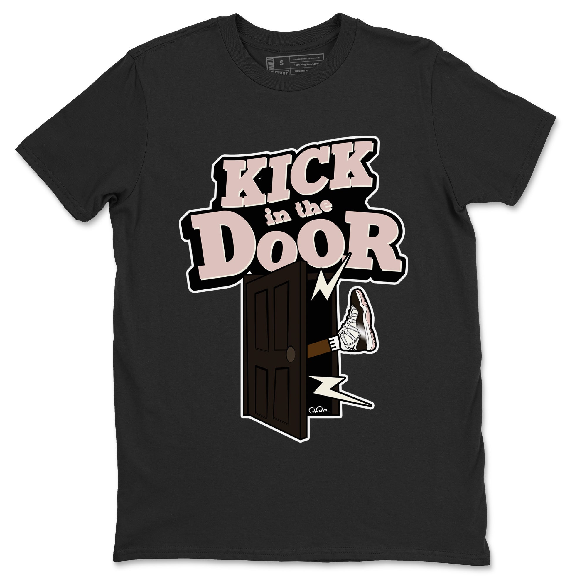 Air Jordan 11 Neapolitan shirt to match jordans Kick In The Door sneaker matching t-shirts and clothing AJ11 Neapolitan Drip Gear Zone Cotton Casual Unisex Black 2 T-Shirt