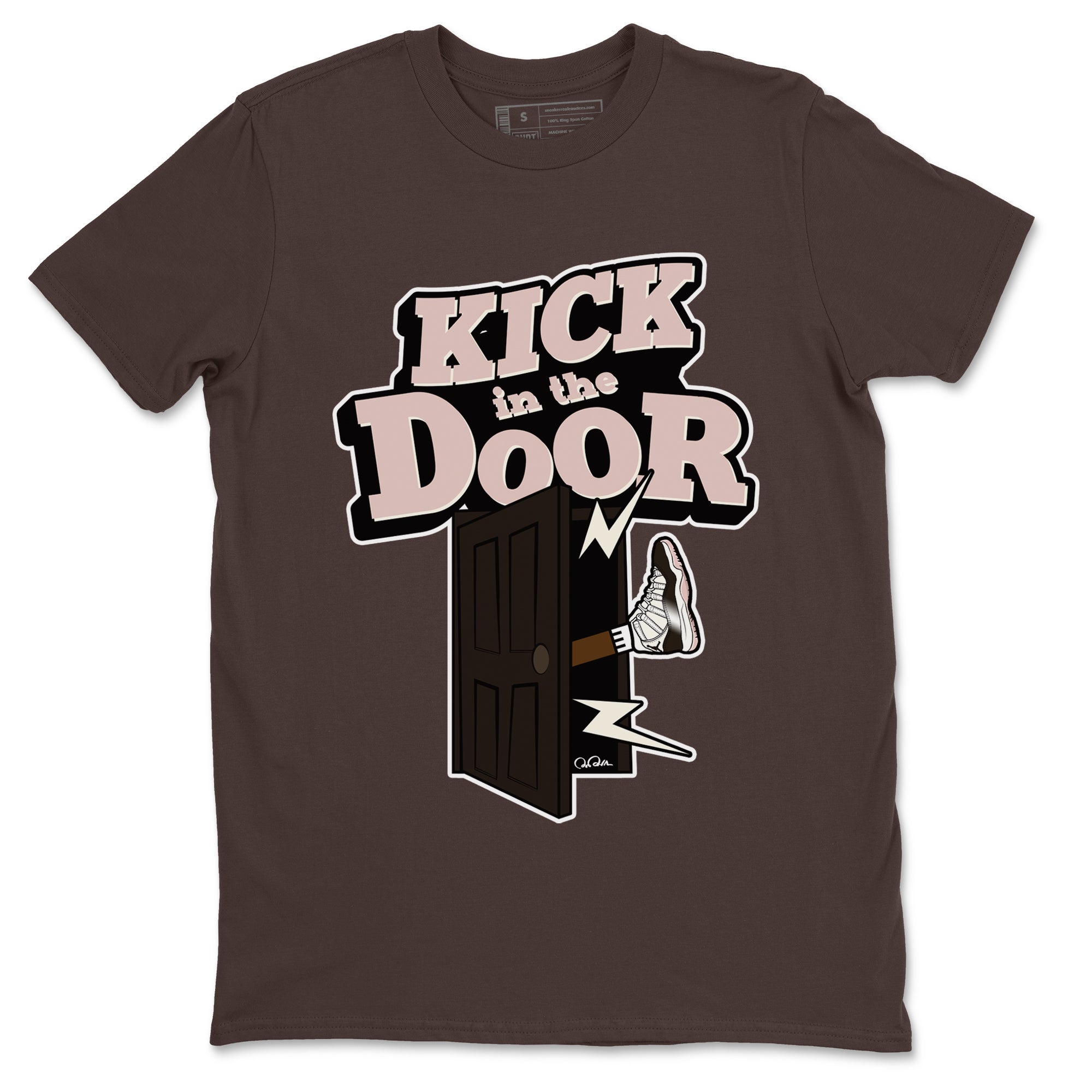 Air Jordan 11 Neapolitan shirt to match jordans Kick In The Door sneaker matching t-shirts and clothing AJ11 Neapolitan Drip Gear Zone Cotton Casual Unisex Dark Chocolate 2 T-Shirt