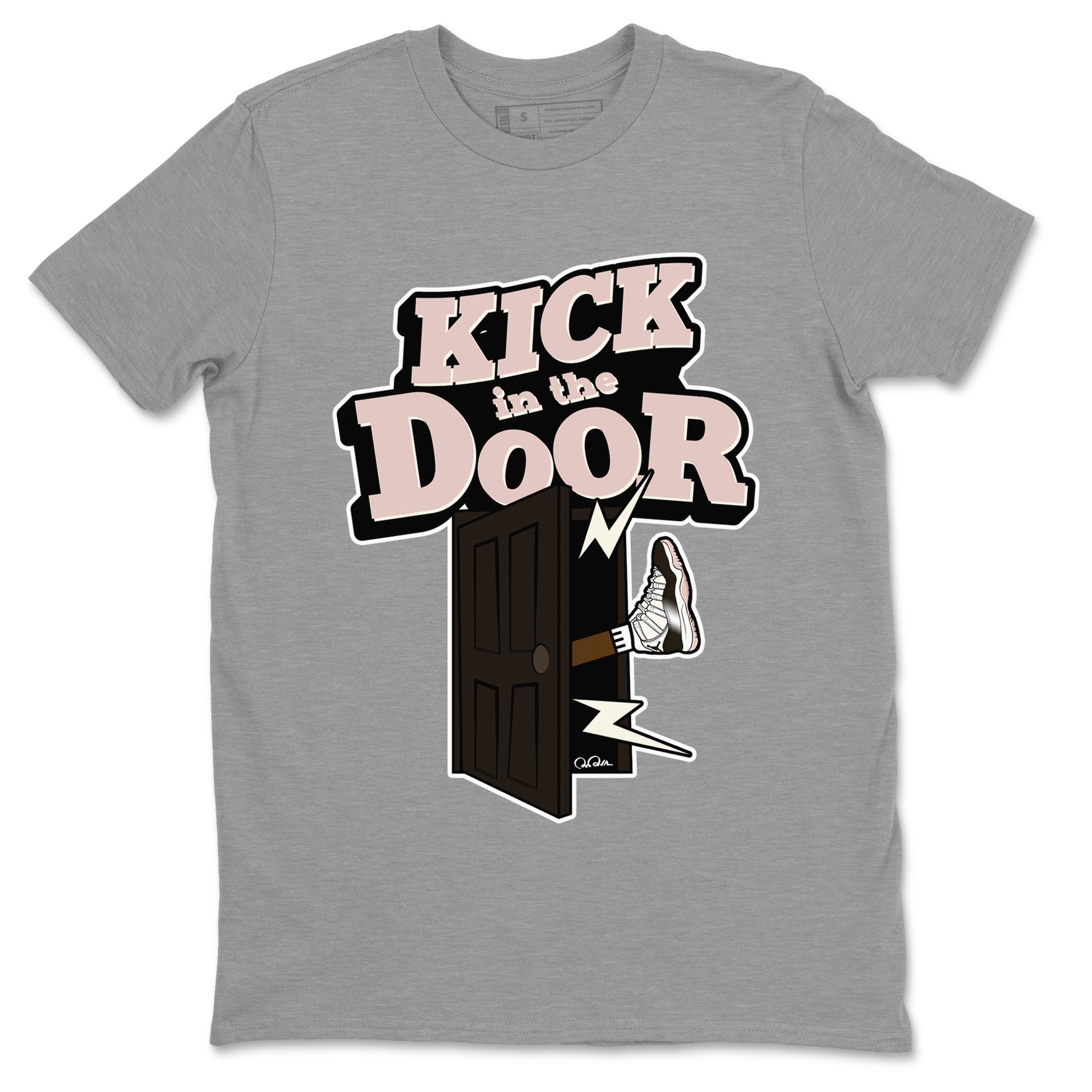 Air Jordan 11 Neapolitan shirt to match jordans Kick In The Door sneaker matching t-shirts and clothing AJ11 Neapolitan Drip Gear Zone Cotton Casual Unisex Heather Grey 2 T-Shirt