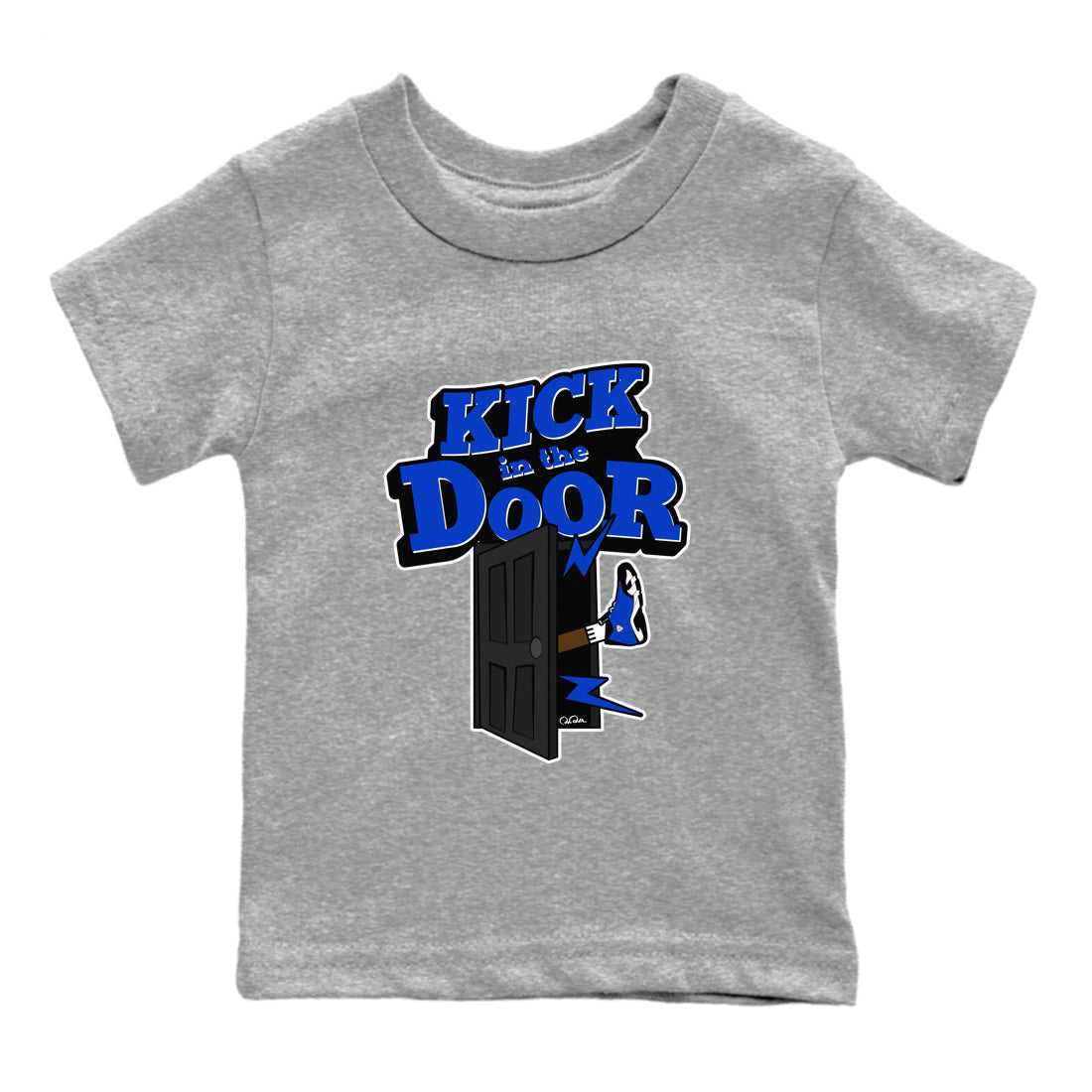 Air Jordan 14 Laney Sneaker Match Tees Kick In The Door Streetwear Sneaker Shirt AJ14 Laney Sneaker Release Tees Kids Shirts Heather Grey 2