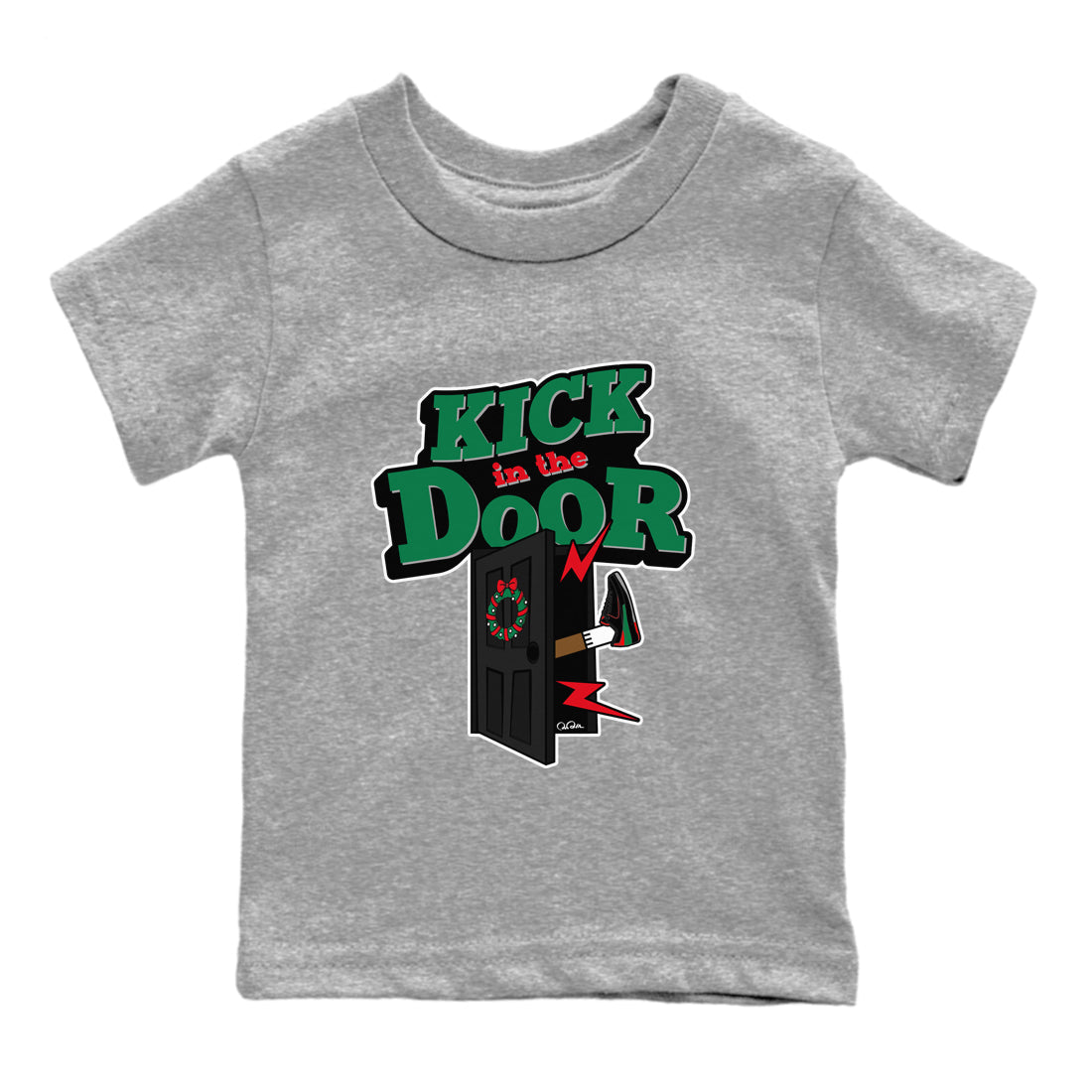Jordan 2 Low Christmas X-mas Holiday special gift shirt to match jordans Kick In The Door sneaker tees Air Jordan 2 Christmas Drip Gear Zone Baby Toddler Heather Grey 2 T-Shirt