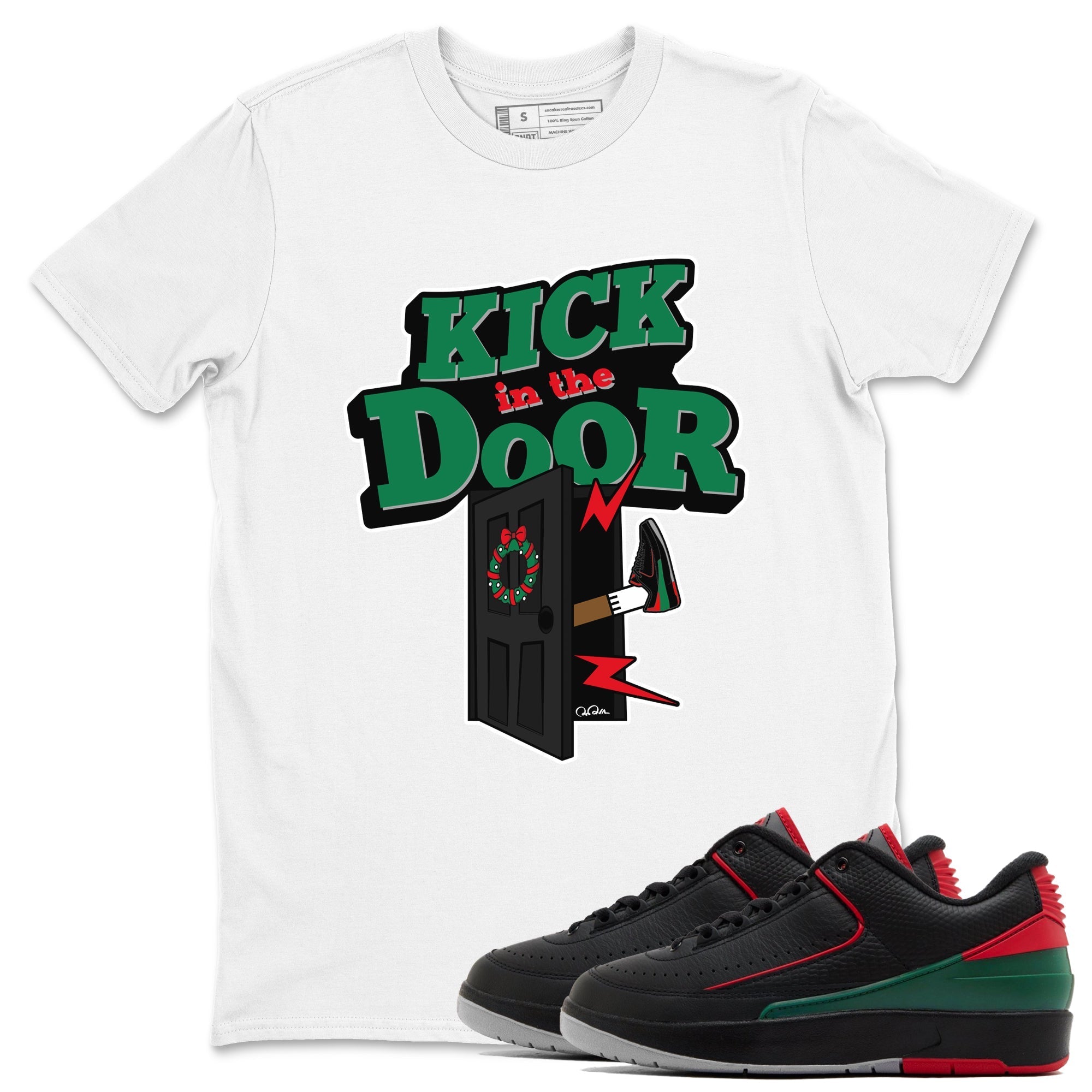 Jordan 2 Low Christmas X-mas Holiday special gift shirt to match jordans Kick In The Door sneaker tees Air Jordan 2 Christmas Drip Gear Zone Unisex White 1 T-Shirt
