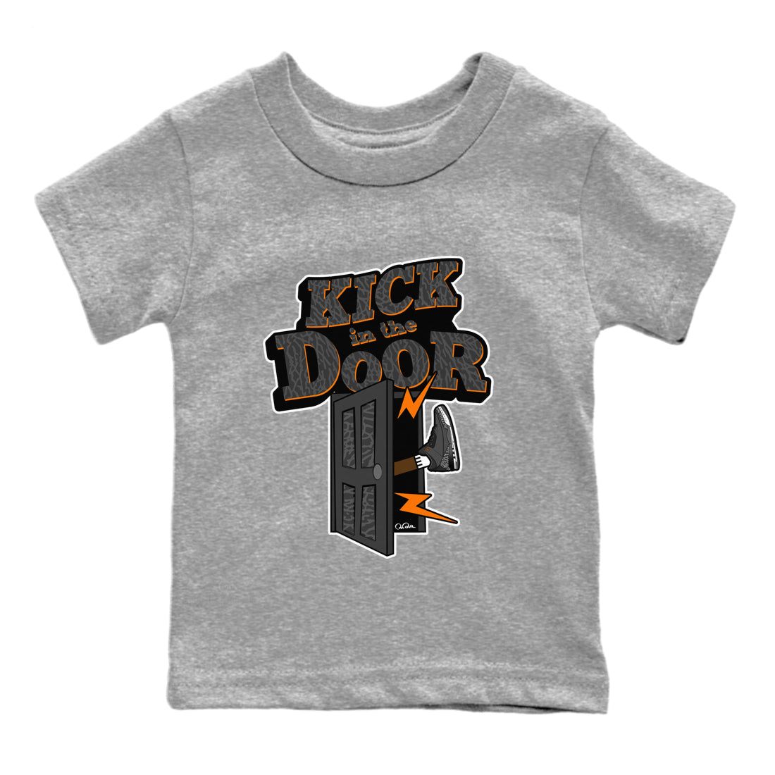 Air Jordan 3 Fear shirt to match jordans Kick In The Door sneaker tees AJ3 Fear Drip Gear Zone Baby Toddler Heather Grey 2 T-Shirt