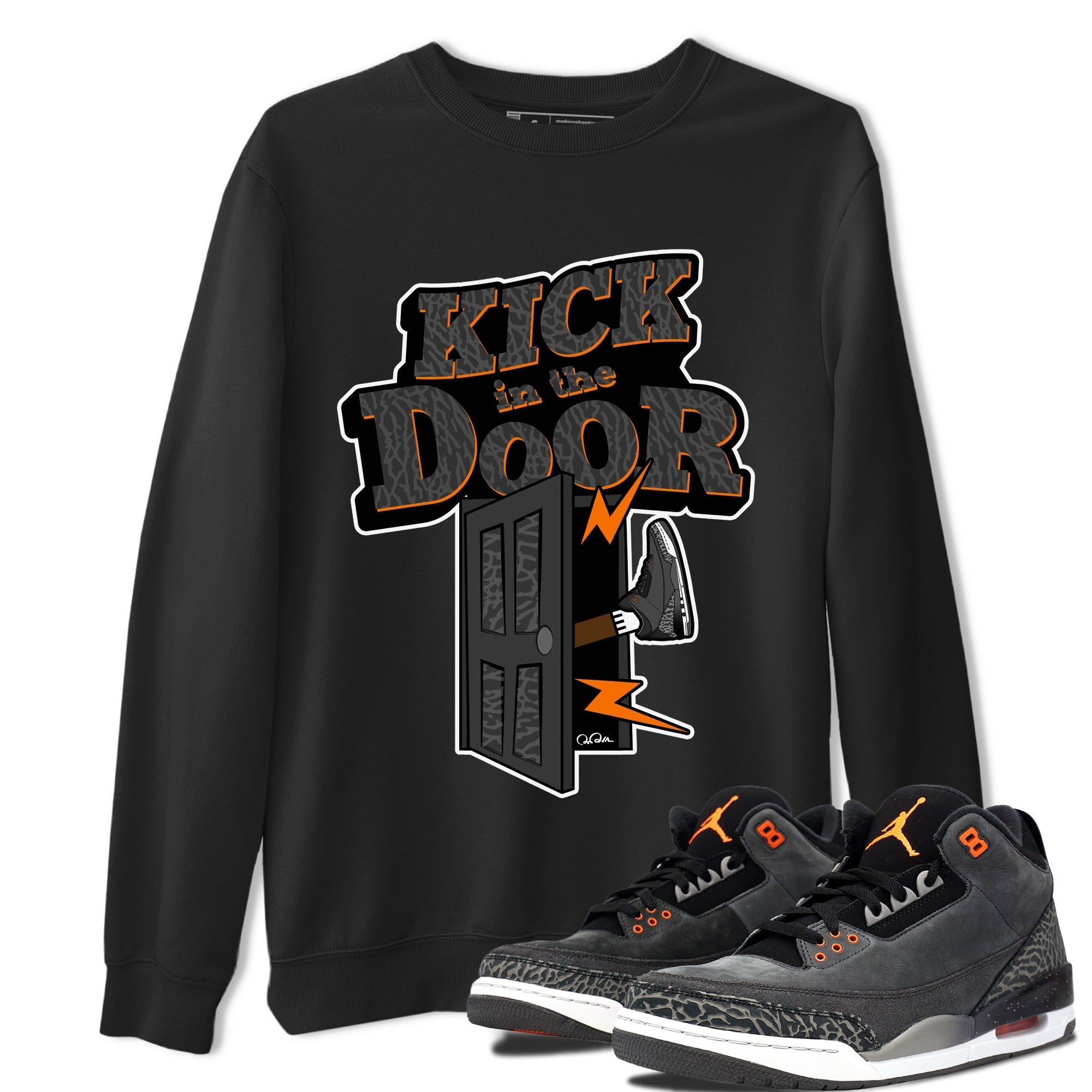 Air Jordan 3 Fear shirt to match jordans Kick In The Door sneaker tees AJ3 Fear Drip Gear Zone Unisex Black 1 T-Shirt