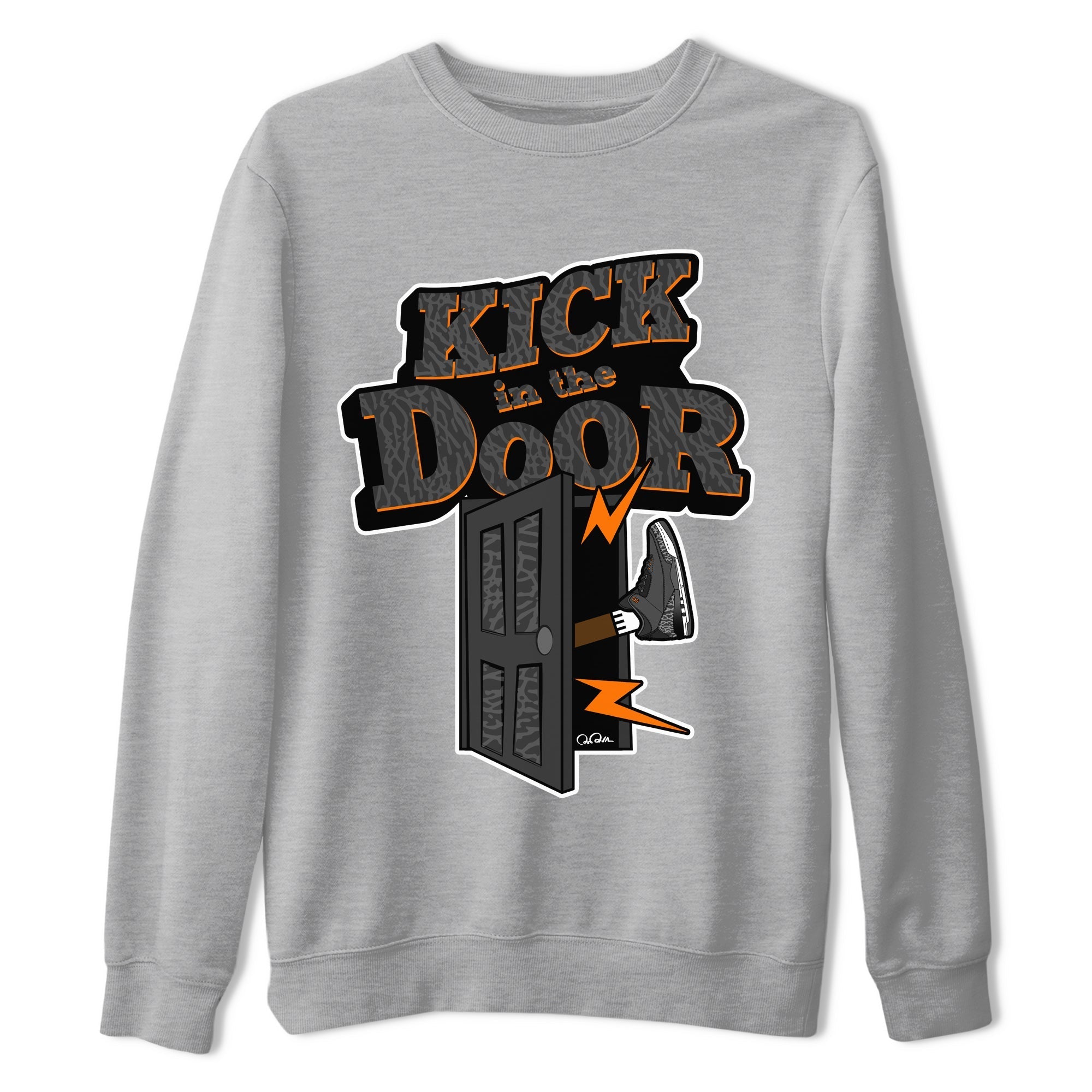 Air Jordan 3 Fear shirt to match jordans Kick In The Door sneaker tees AJ3 Fear Drip Gear Zone Unisex Heather Grey 2 T-Shirt