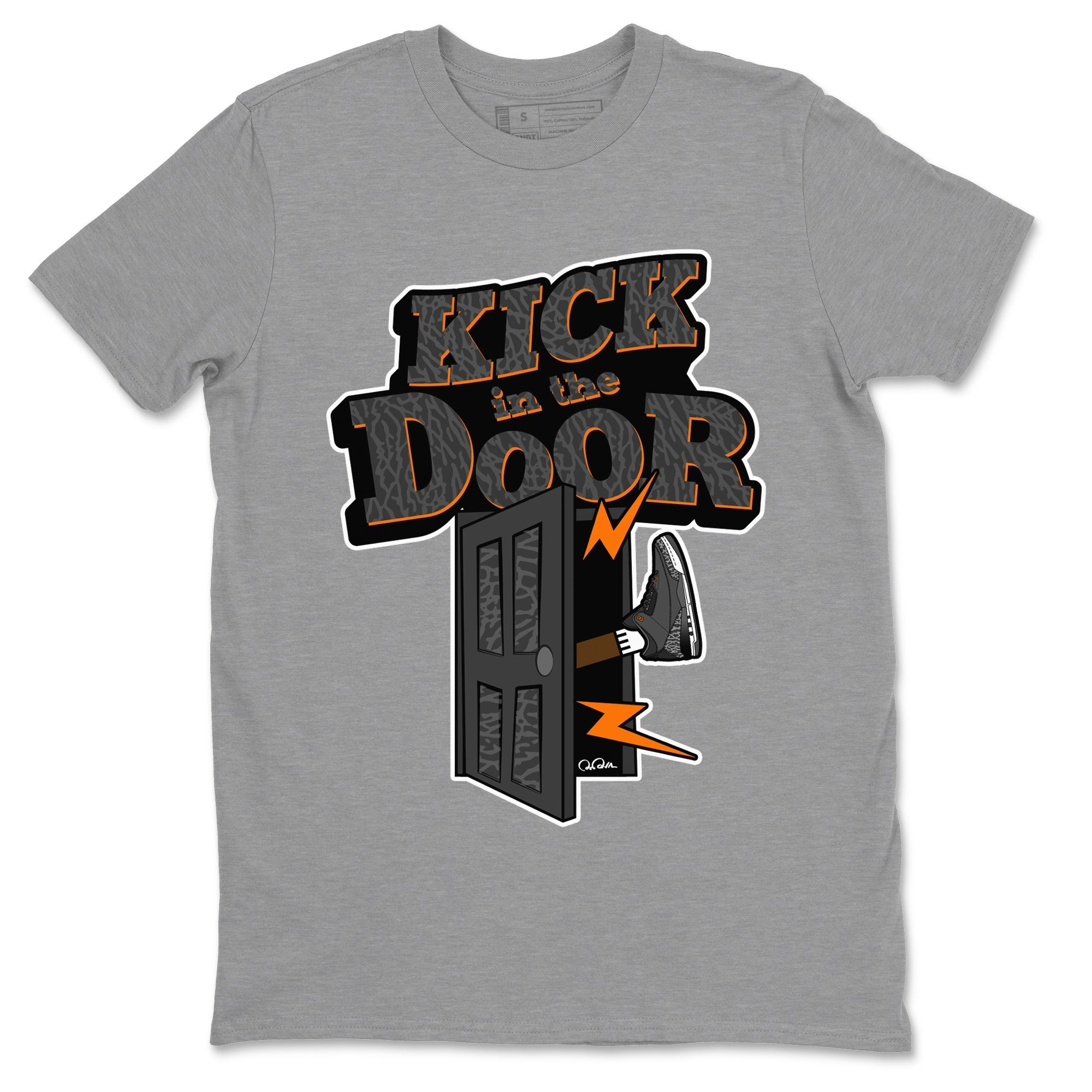 Air Jordan 3 Fear shirt to match jordans Kick In The Door sneaker tees AJ3 Fear Drip Gear Zone Unisex Heather Grey 2 T-Shirt