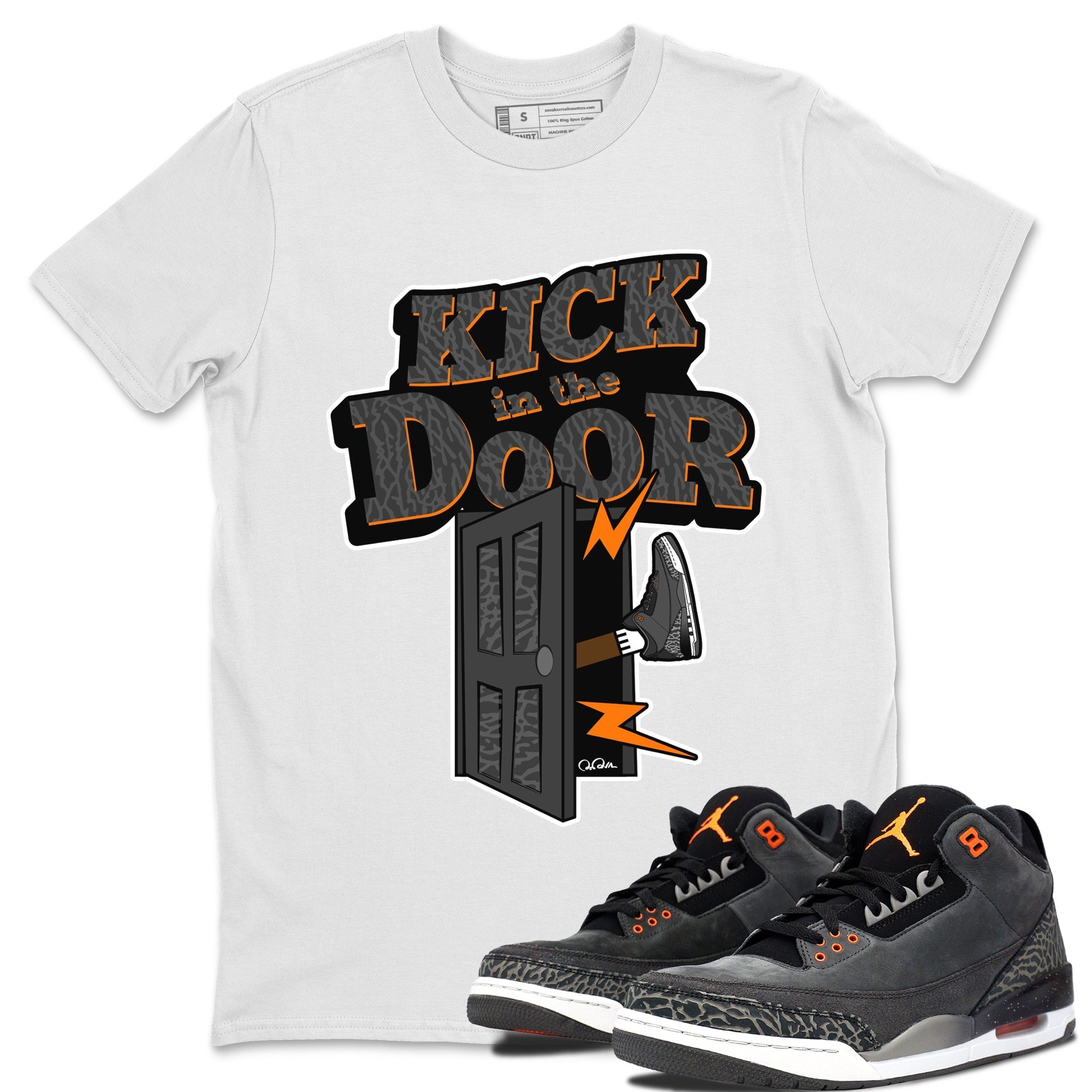 Air Jordan 3 Fear shirt to match jordans Kick In The Door sneaker tees AJ3 Fear Drip Gear Zone Unisex White 1 T-Shirt