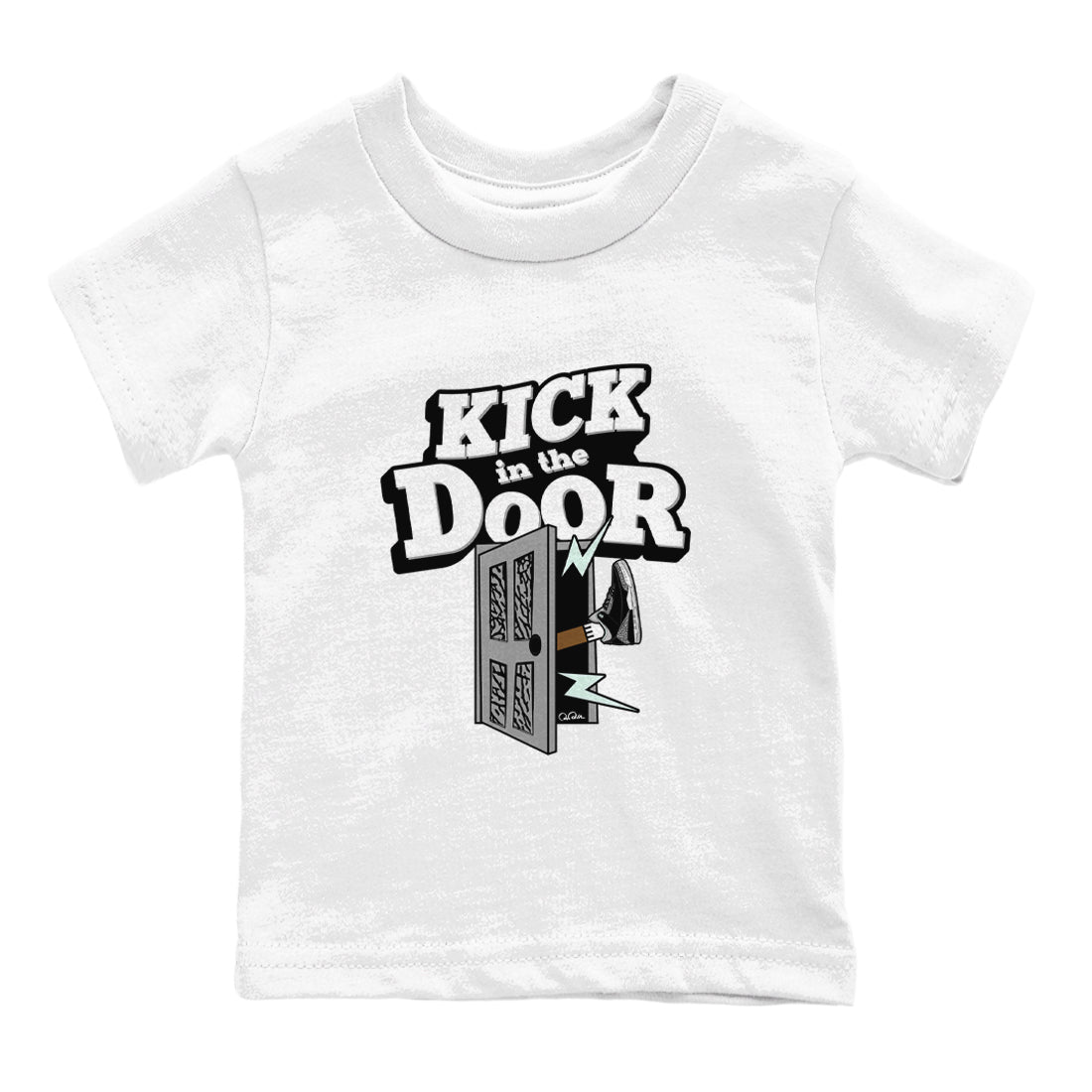 3s Green Glow shirt to match jordans Kick In The Door sneaker tees Air Jordan 3 Green Glow Drip Gear Zone baby toddler White 2 cotton Shirt