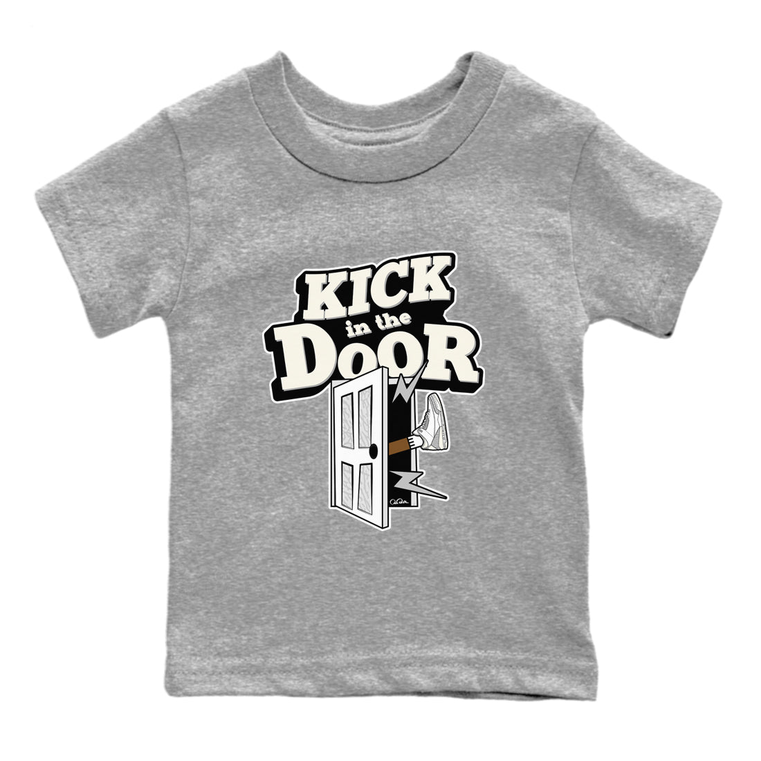 3s Ivory shirt to match jordans Kick In The Door sneaker tees Air Jordan 3 Ivory Drip Gear Zone baby toddler Heather Grey 2 cotton Shirt