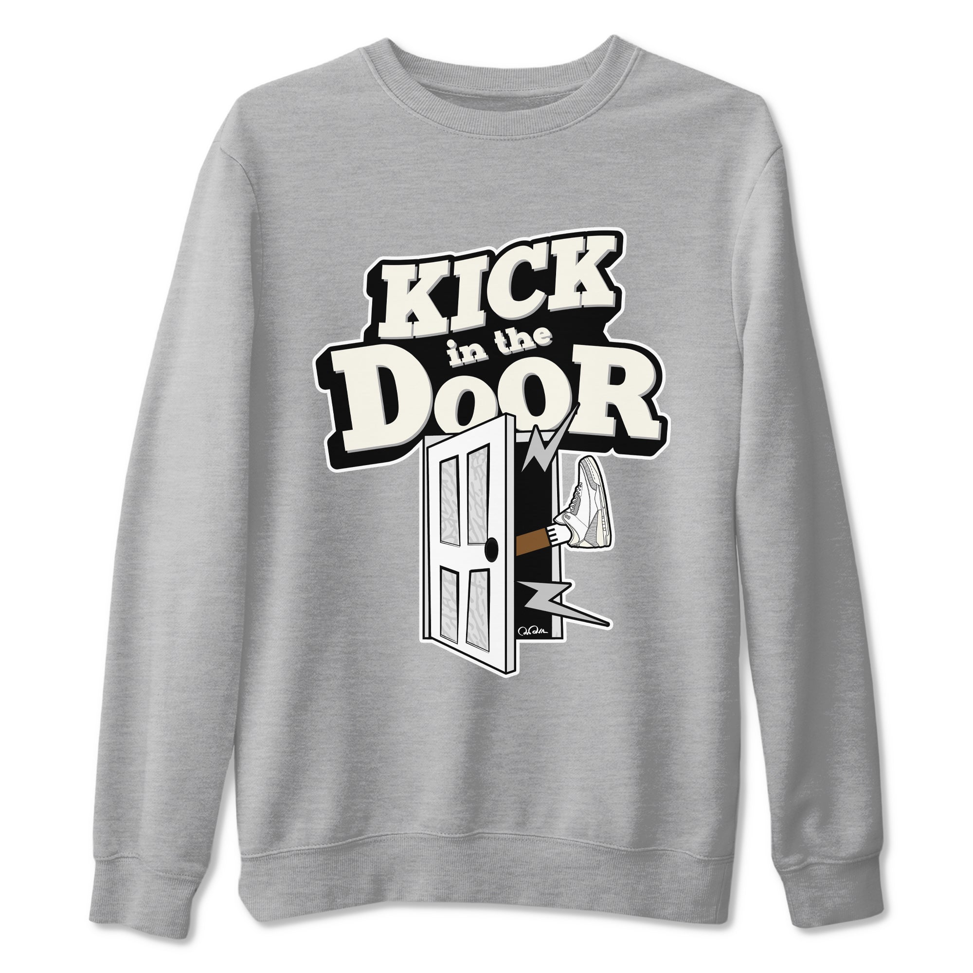 3s Ivory shirt to match jordans Kick In The Door sneaker tees Air Jordan 3 Ivory Drip Gear Zone unisex cotton Heather Grey 2 crew neck shirt