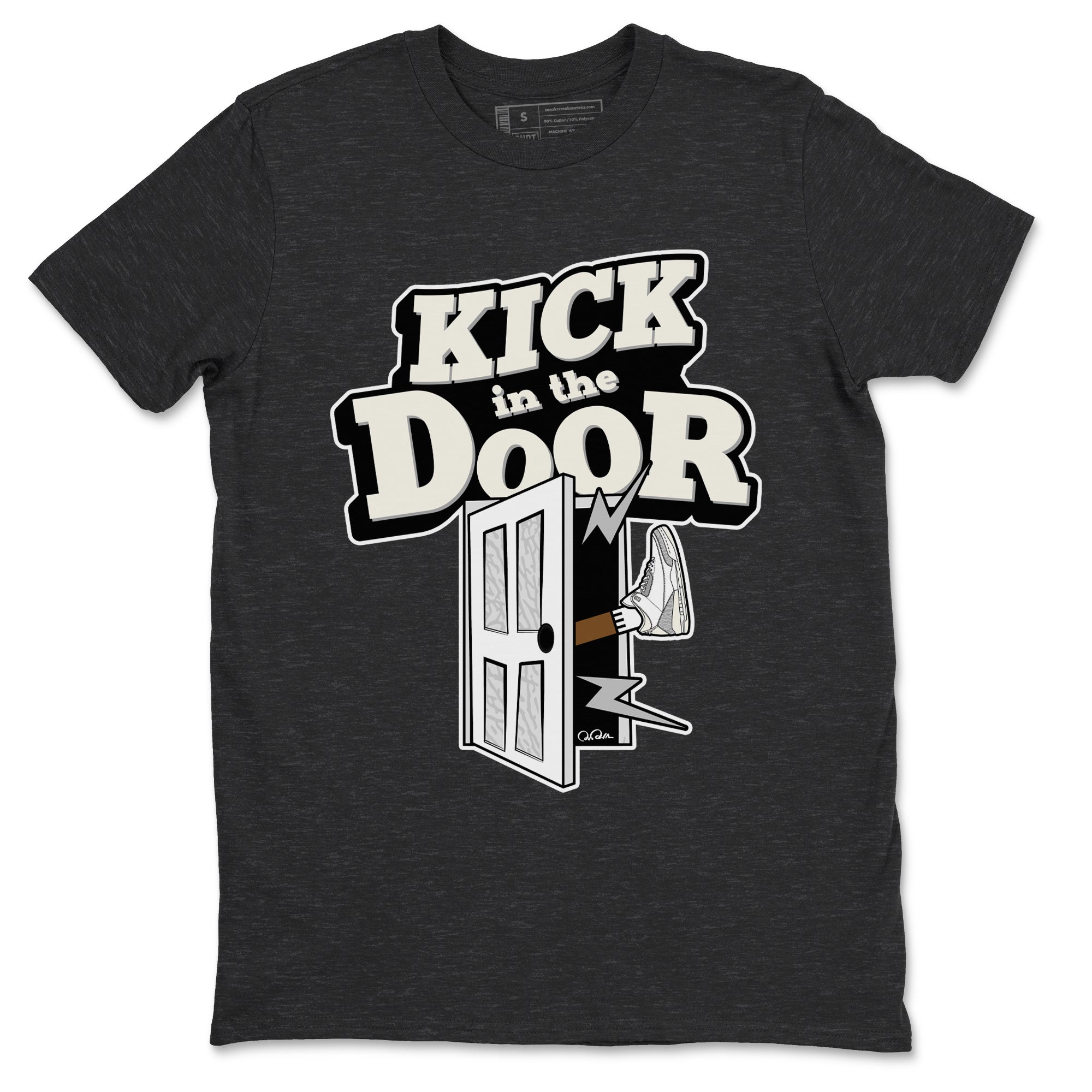 3s Ivory shirt to match jordans Kick In The Door sneaker tees Air Jordan 3 Ivory Drip Gear Zone unisex cotton Charcoal Heather 2 crew neck shirt