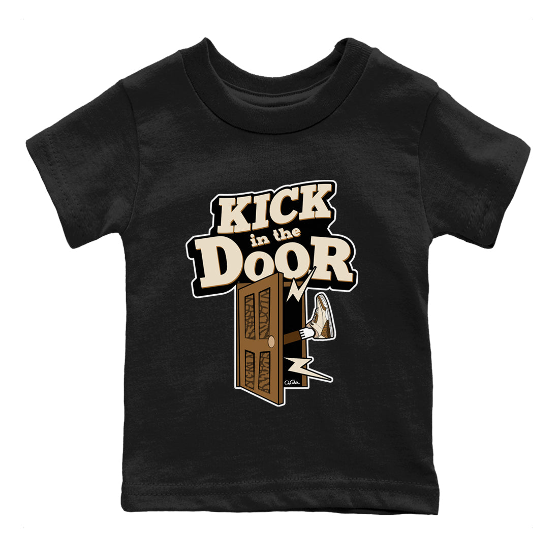 Air Jordan 3 Palomino Sneaker Match Tees Kick In The Door Streetwear Sneaker Shirt AJ3 Palomino Sneaker Release Tees Kids Shirts Black 2