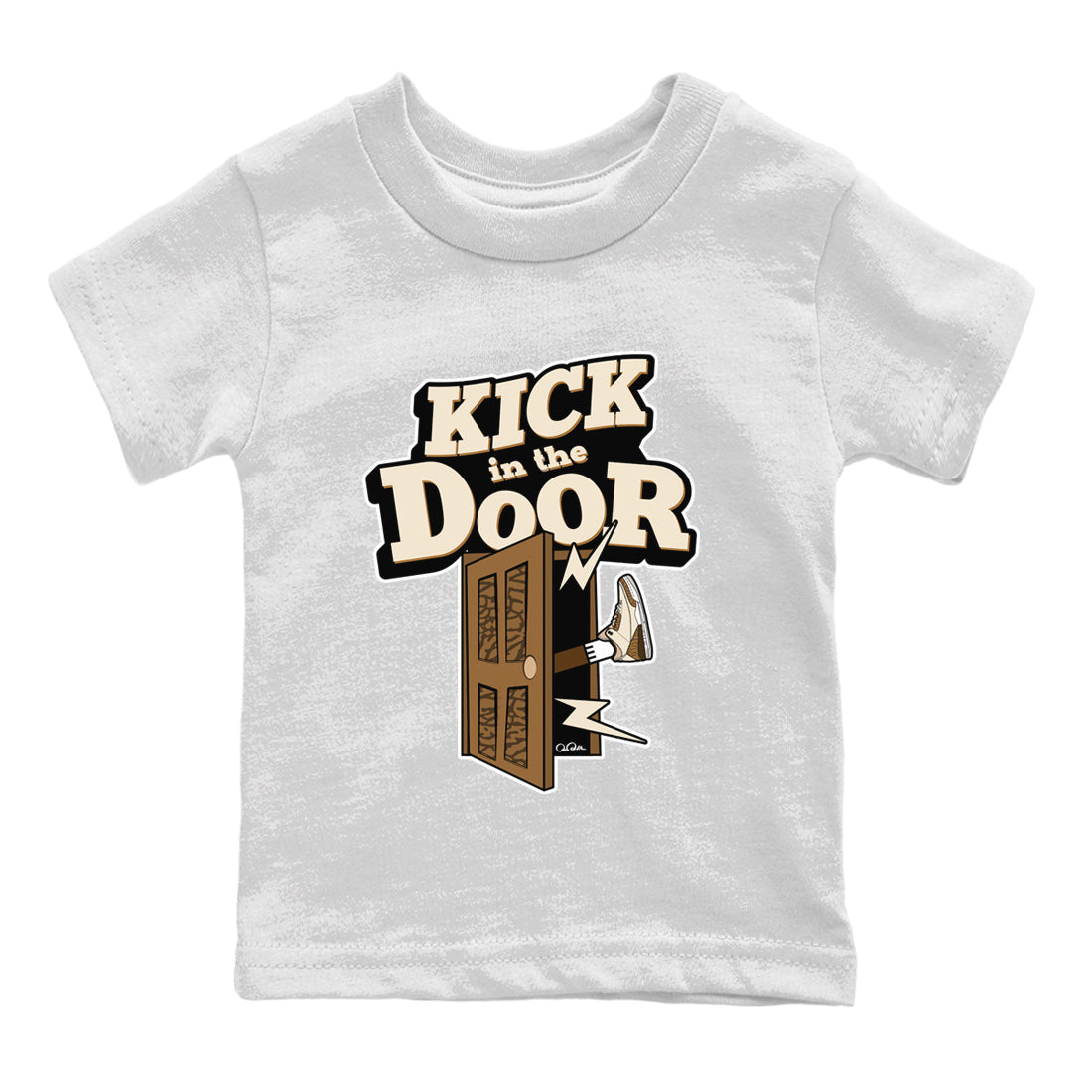 Air Jordan 3 Palomino Sneaker Match Tees Kick In The Door Streetwear Sneaker Shirt AJ3 Palomino Sneaker Release Tees Kids Shirts White 2