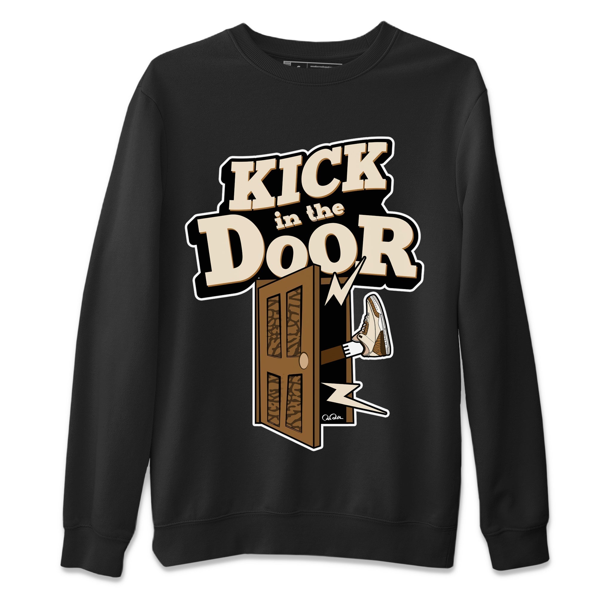 Air Jordan 3 Palomino Sneaker Match Tees Kick In The Door Streetwear Sneaker Shirt AJ3 Palomino Sneaker Release Tees Unisex Shirts Black 2