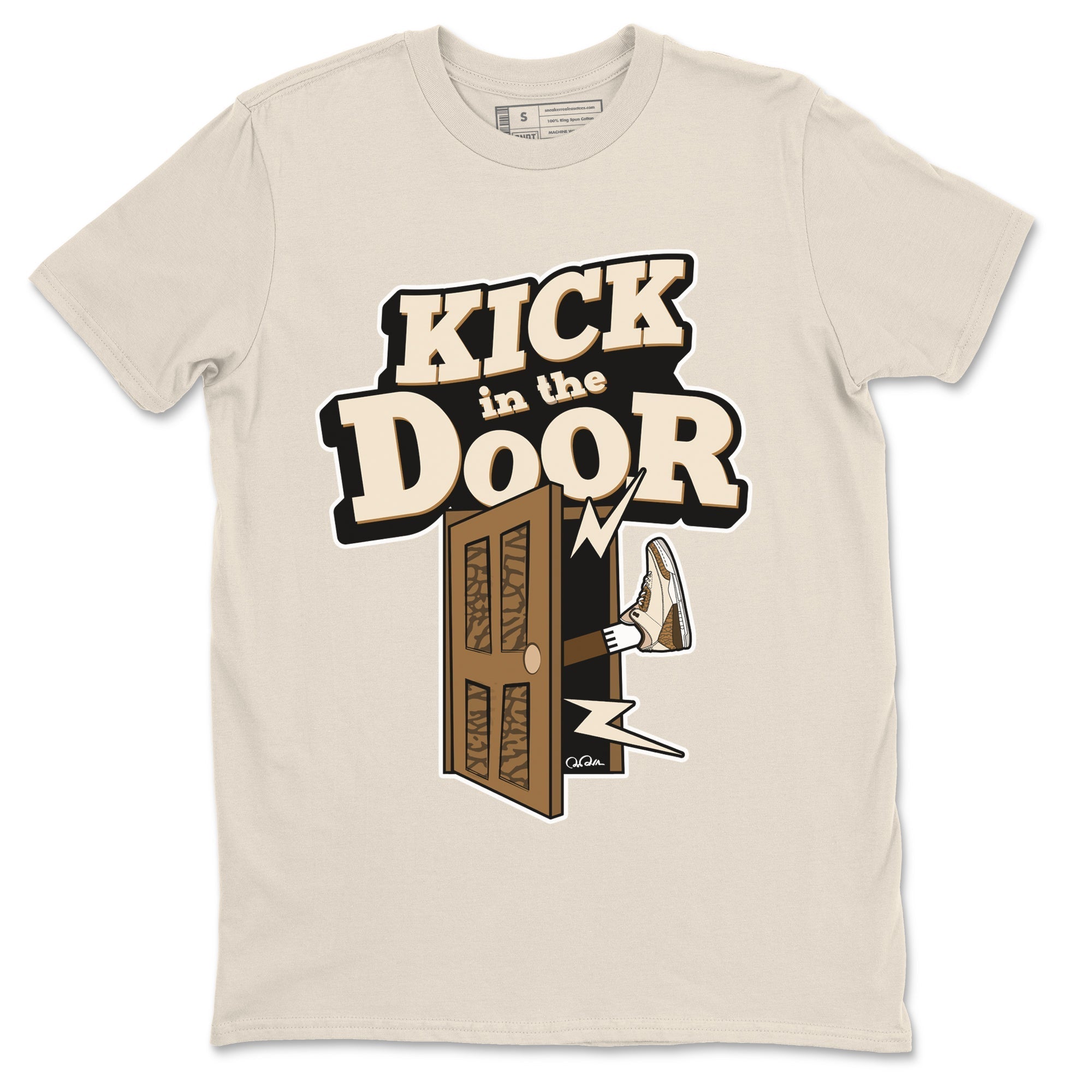 Air Jordan 3 Palomino Sneaker Match Tees Kick In The Door Streetwear Sneaker Shirt AJ3 Palomino Sneaker Release Tees Unisex Shirts Natural 2