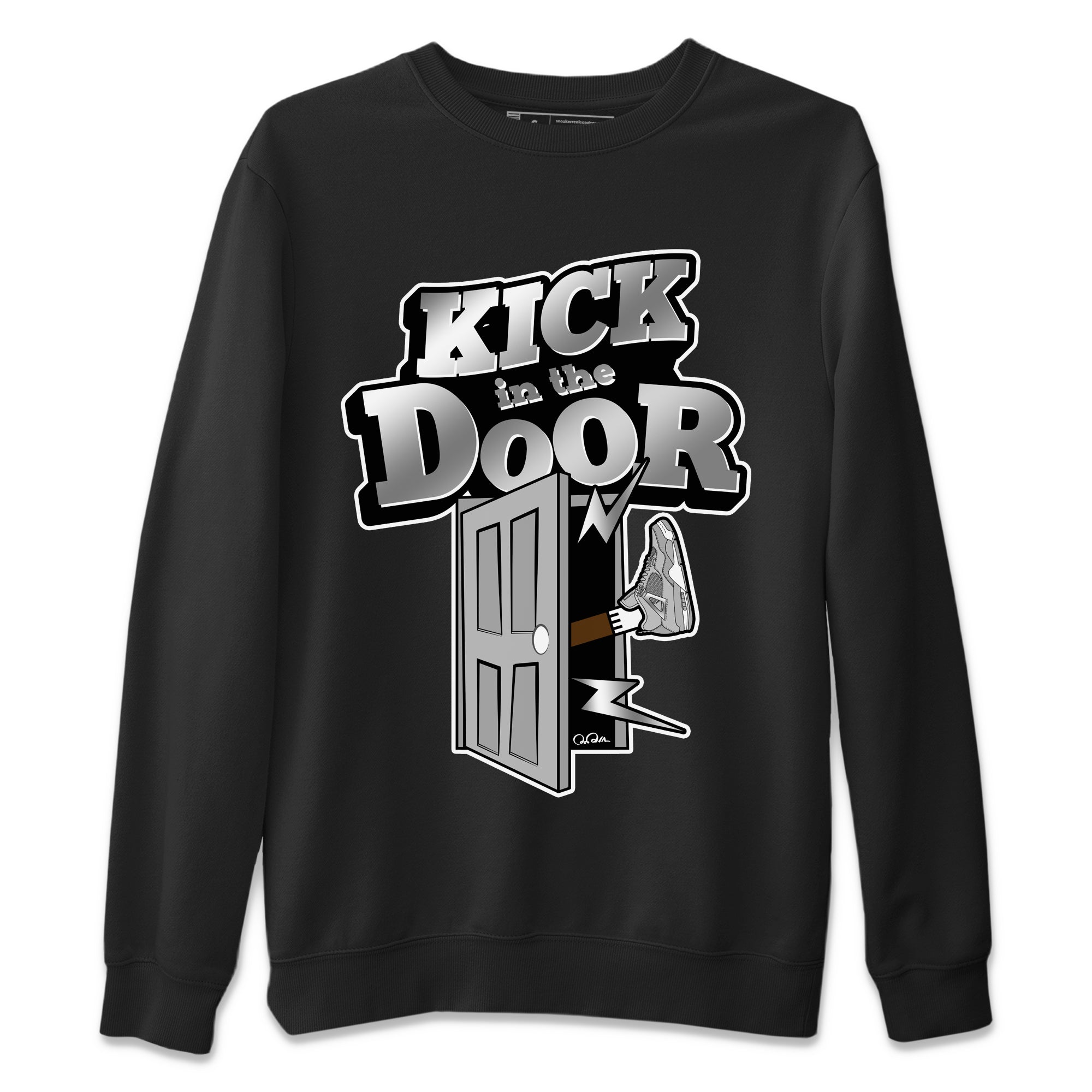 Air Jordan 4 Frozen Moments shirt to match jordans Kick In The Door Streetwear Sneaker Shirt AJ4 Frozen Moments Drip Gear Zone Sneaker Matching Clothing Unisex Black 2 T-Shirt