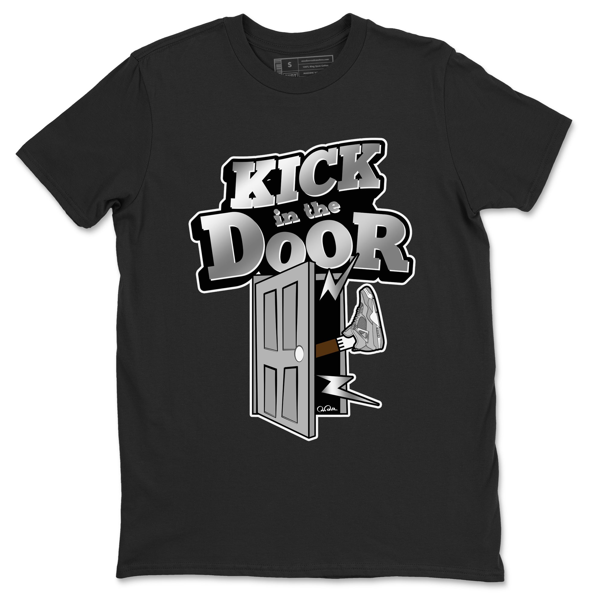 Air Jordan 4 Frozen Moments shirt to match jordans Kick In The Door Streetwear Sneaker Shirt AJ4 Frozen Moments Drip Gear Zone Sneaker Matching Clothing Unisex Black 2 T-Shirt