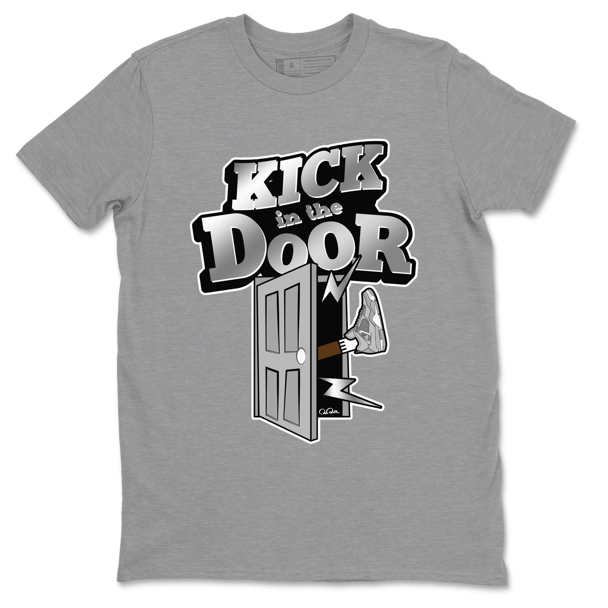 Air Jordan 4 Frozen Moments shirt to match jordans Kick In The Door Streetwear Sneaker Shirt AJ4 Frozen Moments Drip Gear Zone Sneaker Matching Clothing Unisex Heather Grey 2 T-Shirt