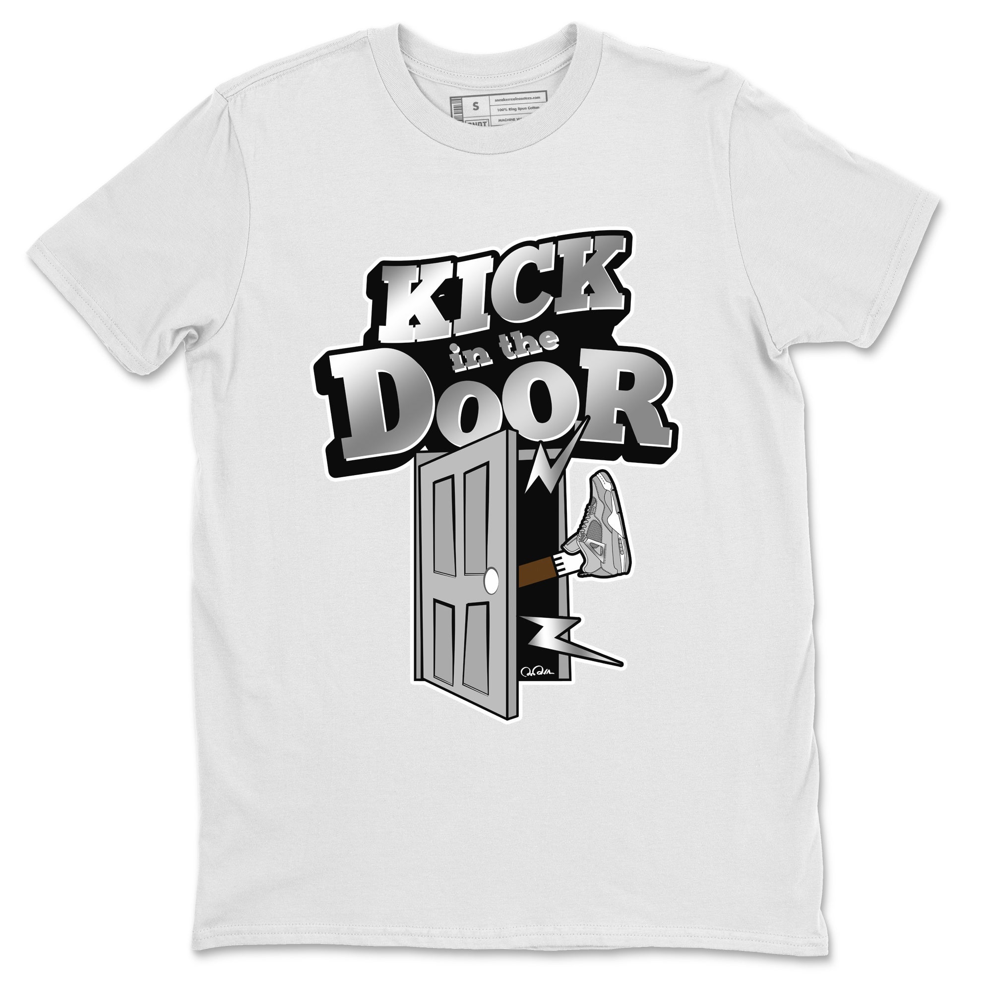 Air Jordan 4 Frozen Moments shirt to match jordans Kick In The Door Streetwear Sneaker Shirt AJ4 Frozen Moments Drip Gear Zone Sneaker Matching Clothing Unisex White 2 T-Shirt