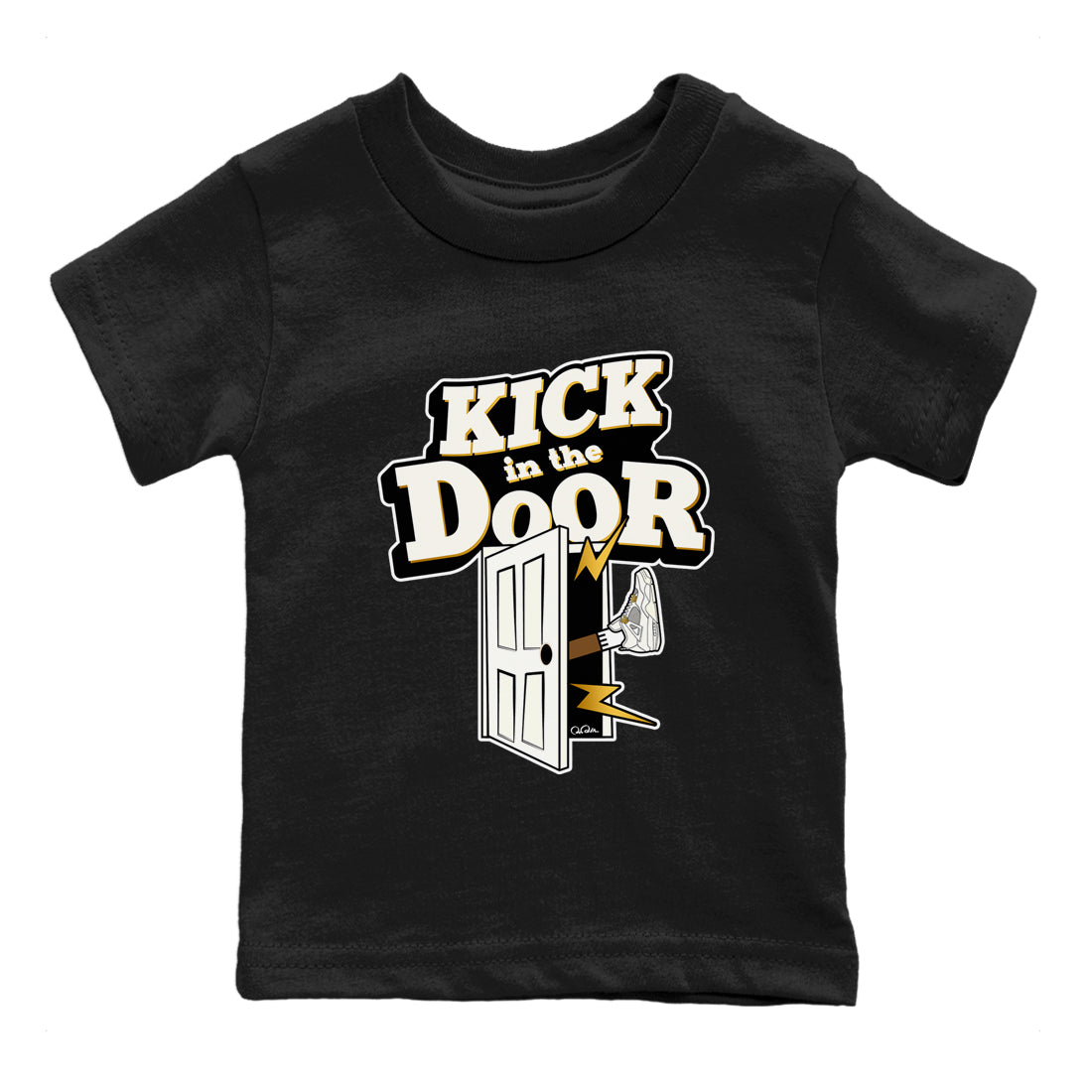 4s Sail 2024 shirt to match jordans Kick In The Door sneaker tees Air Jordan 4 Sail 2024 Drip Gear Zone baby toddler Black 2 cotton Shirt