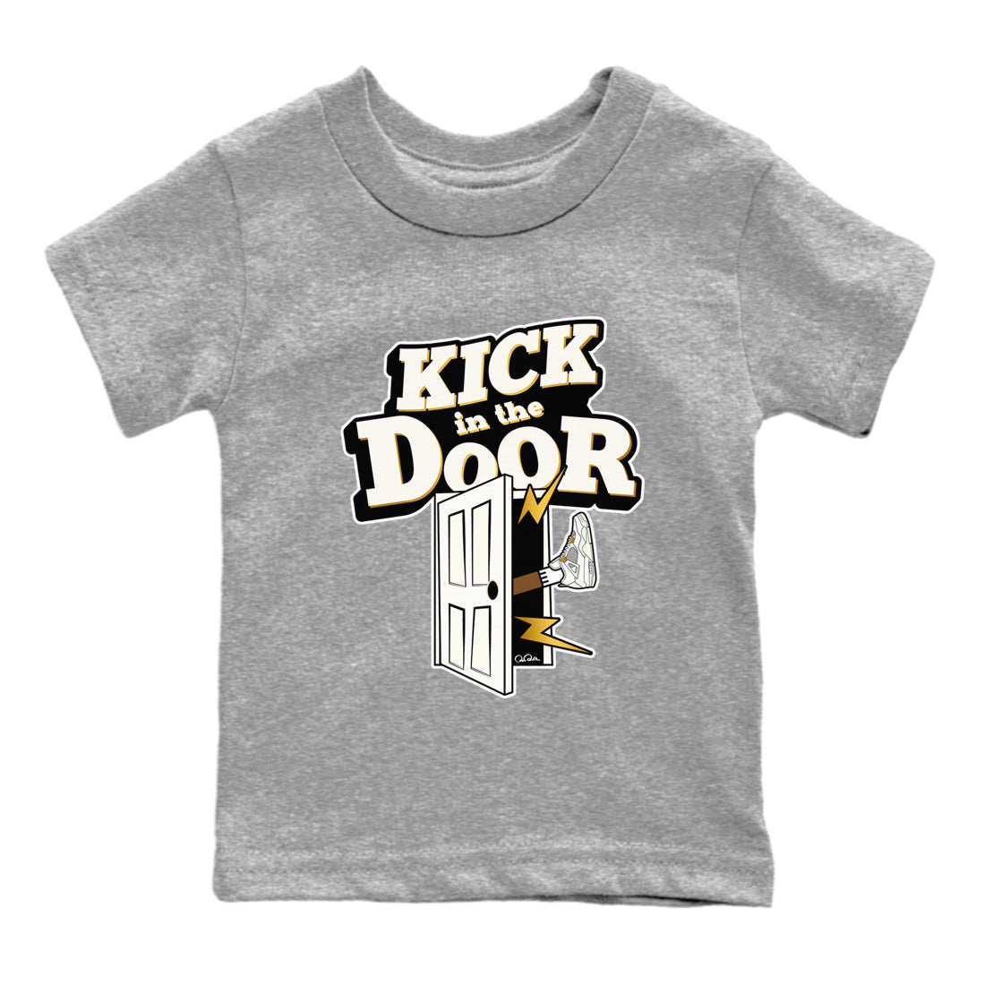 4s Sail 2024 shirt to match jordans Kick In The Door sneaker tees Air Jordan 4 Sail 2024 Drip Gear Zone baby toddler Heather Grey 2 cotton Shirt