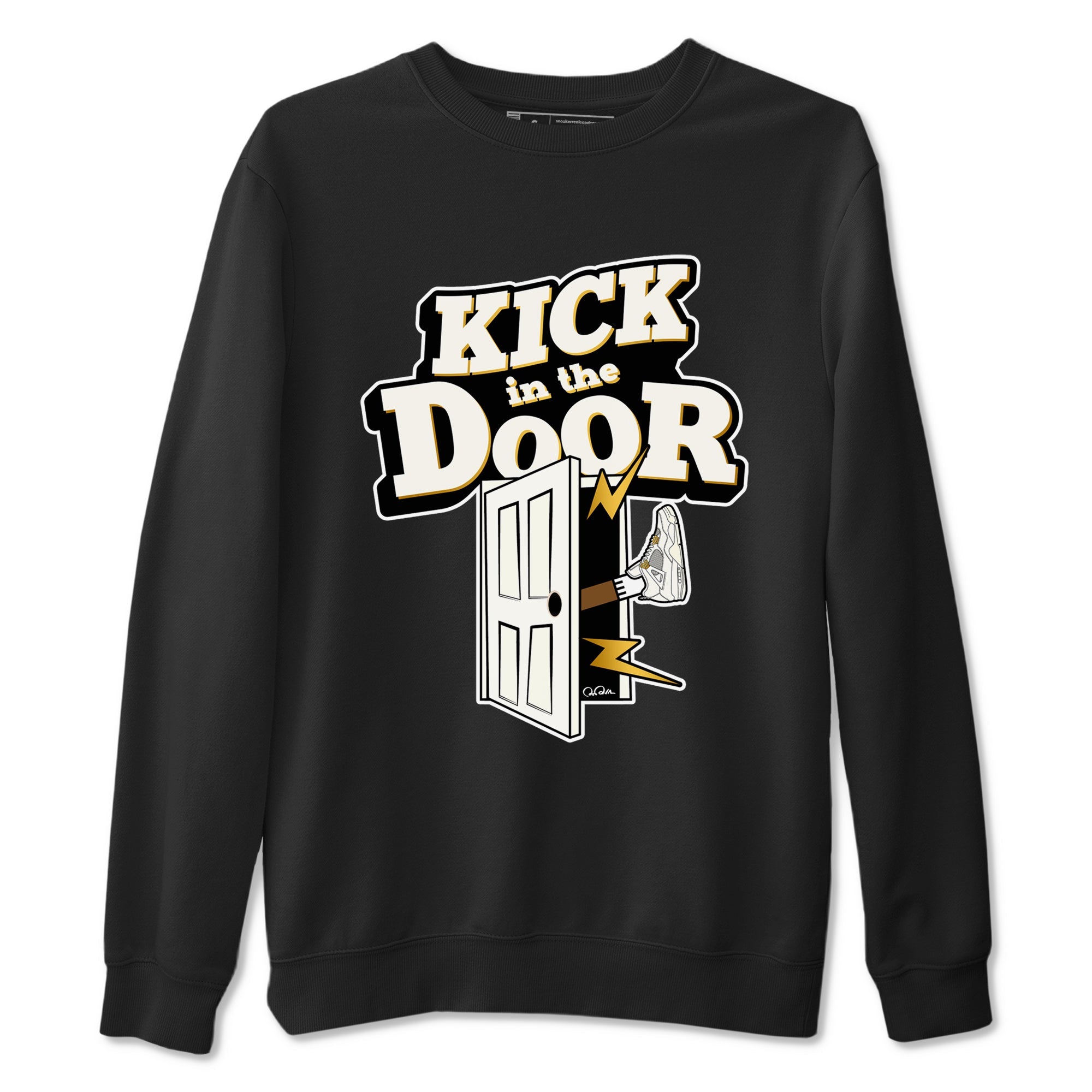 4s Sail 2024 shirt to match jordans Kick In The Door sneaker tees Air Jordan 4 Sail 2024 Drip Gear Zone unisex cotton Black 2 crew neck shirt