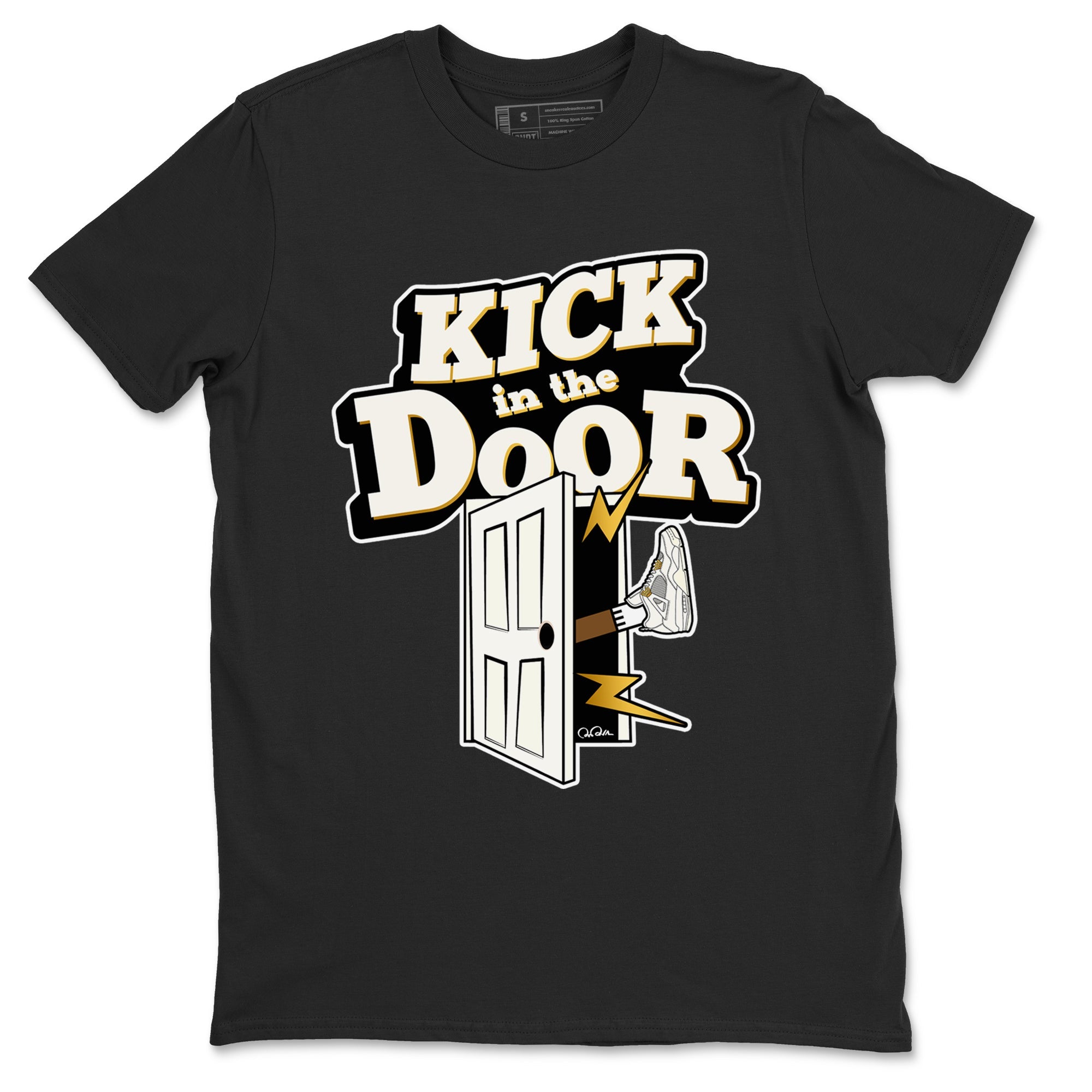 4s Sail 2024 shirt to match jordans Kick In The Door sneaker tees Air Jordan 4 Sail 2024 Drip Gear Zone unisex cotton Black 2 crew neck shirt