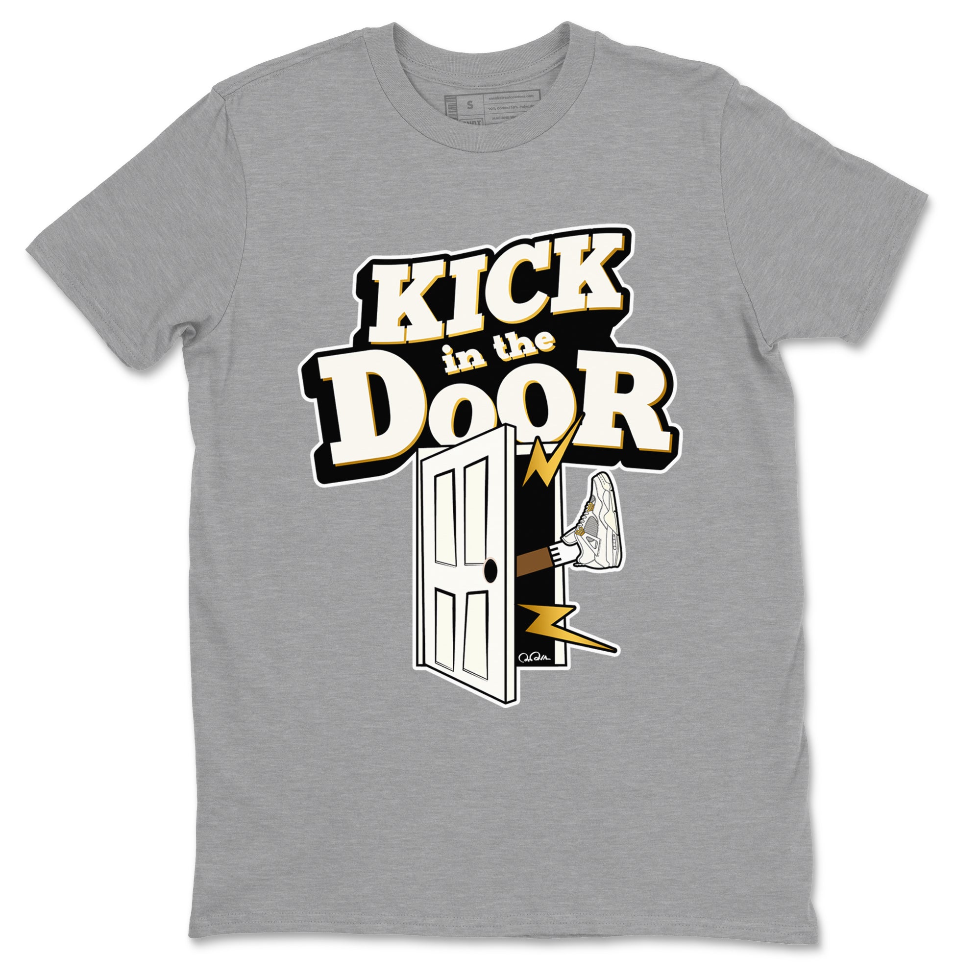 4s Sail 2024 shirt to match jordans Kick In The Door sneaker tees Air Jordan 4 Sail 2024 Drip Gear Zone unisex cotton Heather Grey 2 crew neck shirt