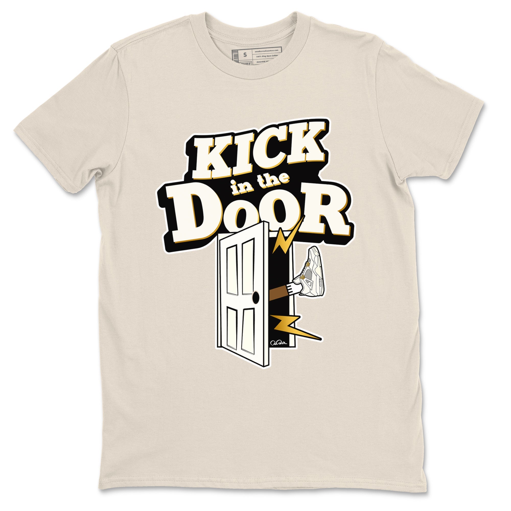 4s Sail 2024 shirt to match jordans Kick In The Door sneaker tees Air Jordan 4 Sail 2024 Drip Gear Zone unisex cotton Natural 2 crew neck shirt