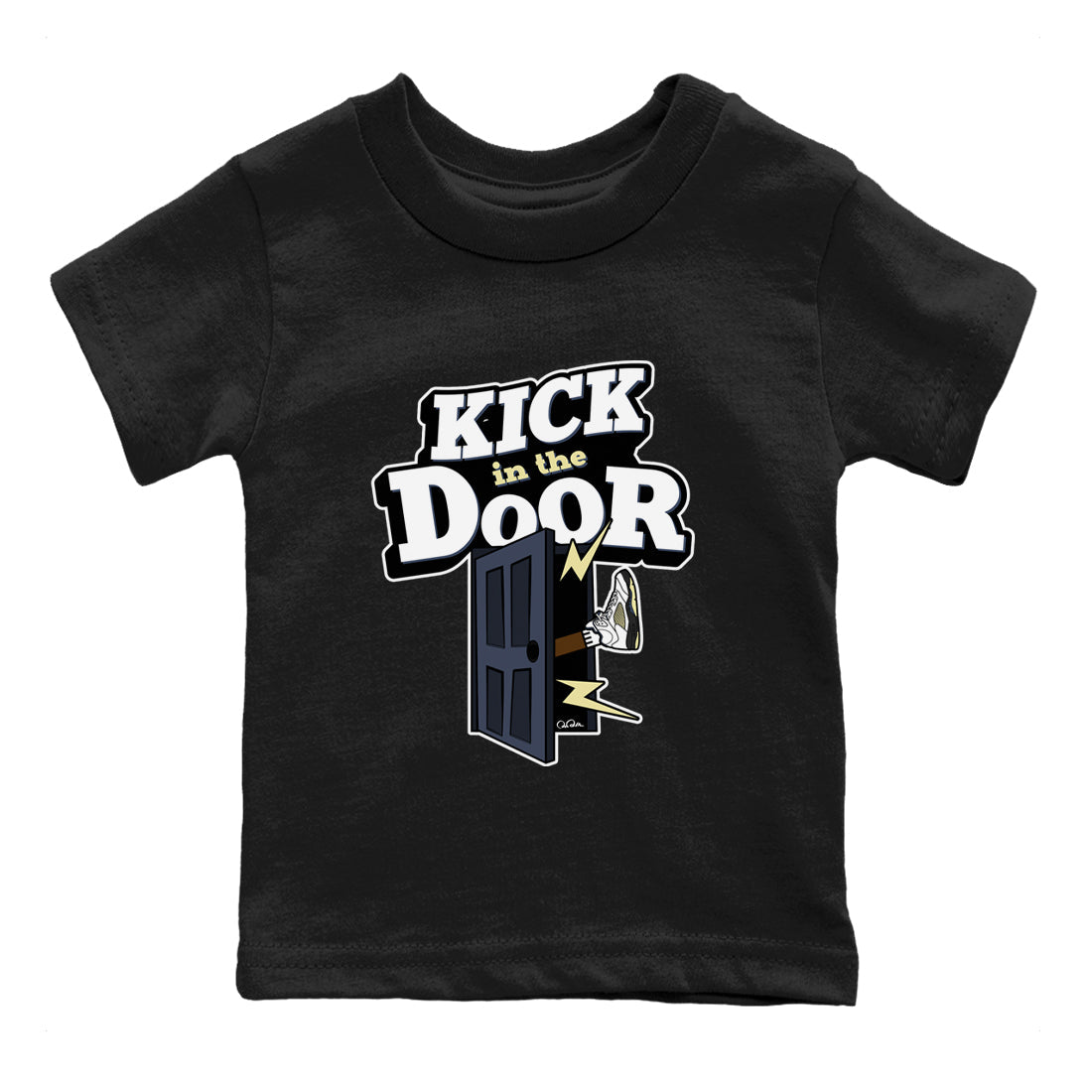 Air Jordan 5 A Ma Maniere x Photon Dust shirt to match jordans Kick In The Door sneaker tees Jordan 5 A Ma Maniere "Dawn" Drip Gear Zone Baby Toddler Black 2 T-Shirt