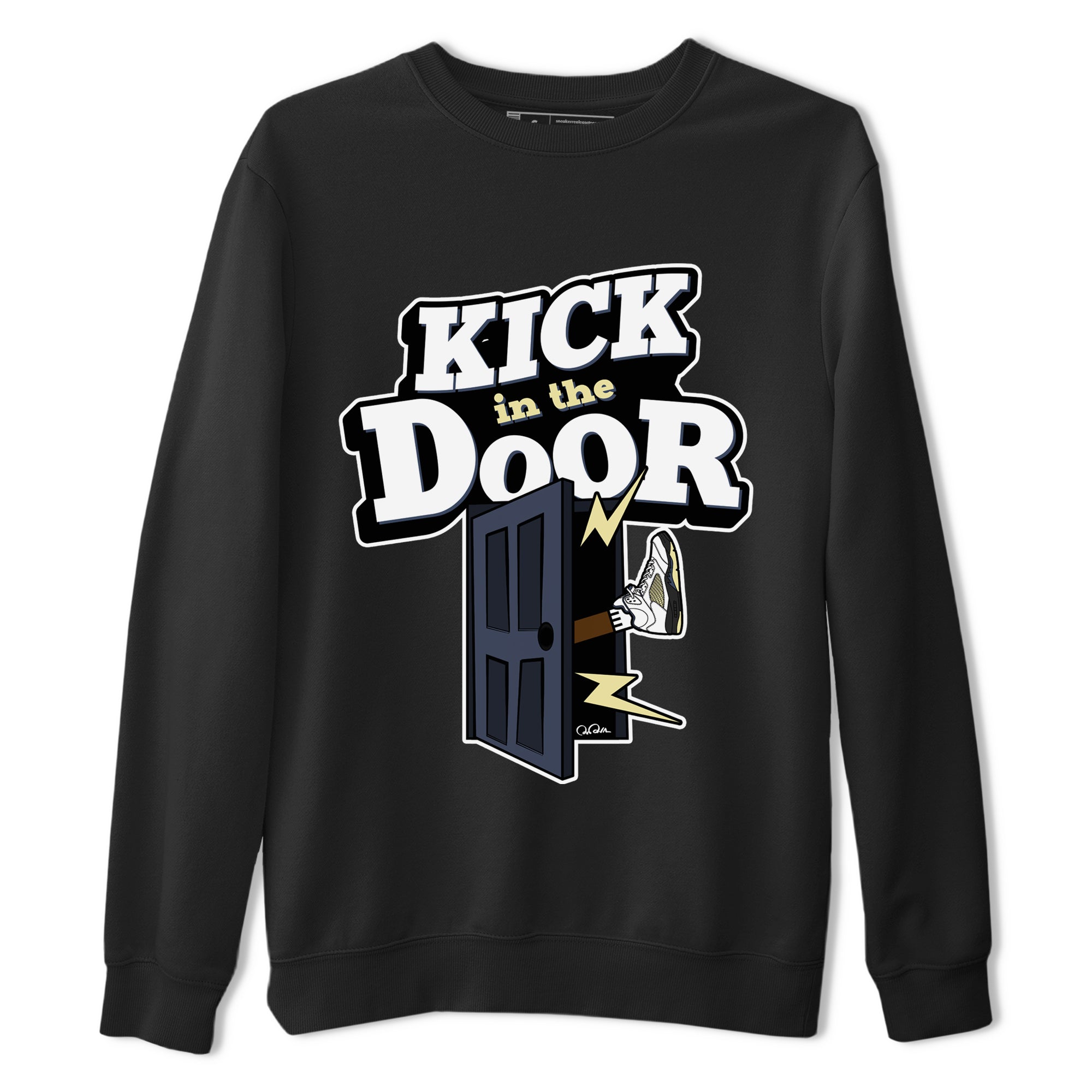 Air Jordan 5 A Ma Maniere x Photon Dust shirt to match jordans Kick In The Door sneaker tees Jordan 5 A Ma Maniere "Dawn" Drip Gear Zone Unisex Black 2 T-Shirt