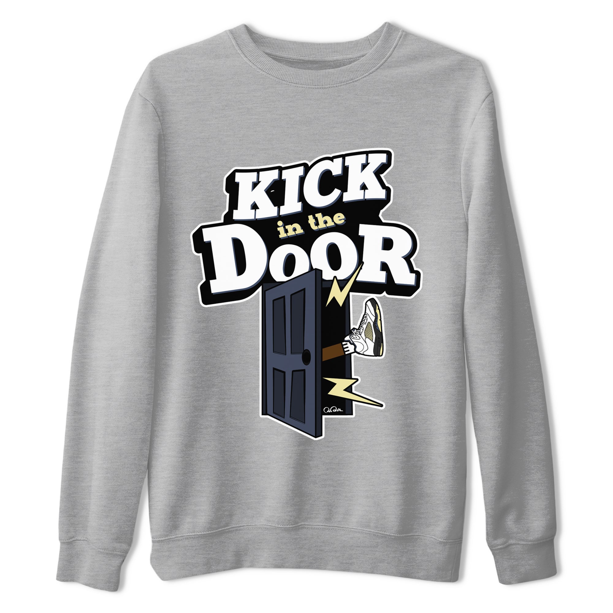 Air Jordan 5 A Ma Maniere x Photon Dust shirt to match jordans Kick In The Door sneaker tees Jordan 5 A Ma Maniere "Dawn" Drip Gear Zone Unisex Heather Grey 2 T-Shirt