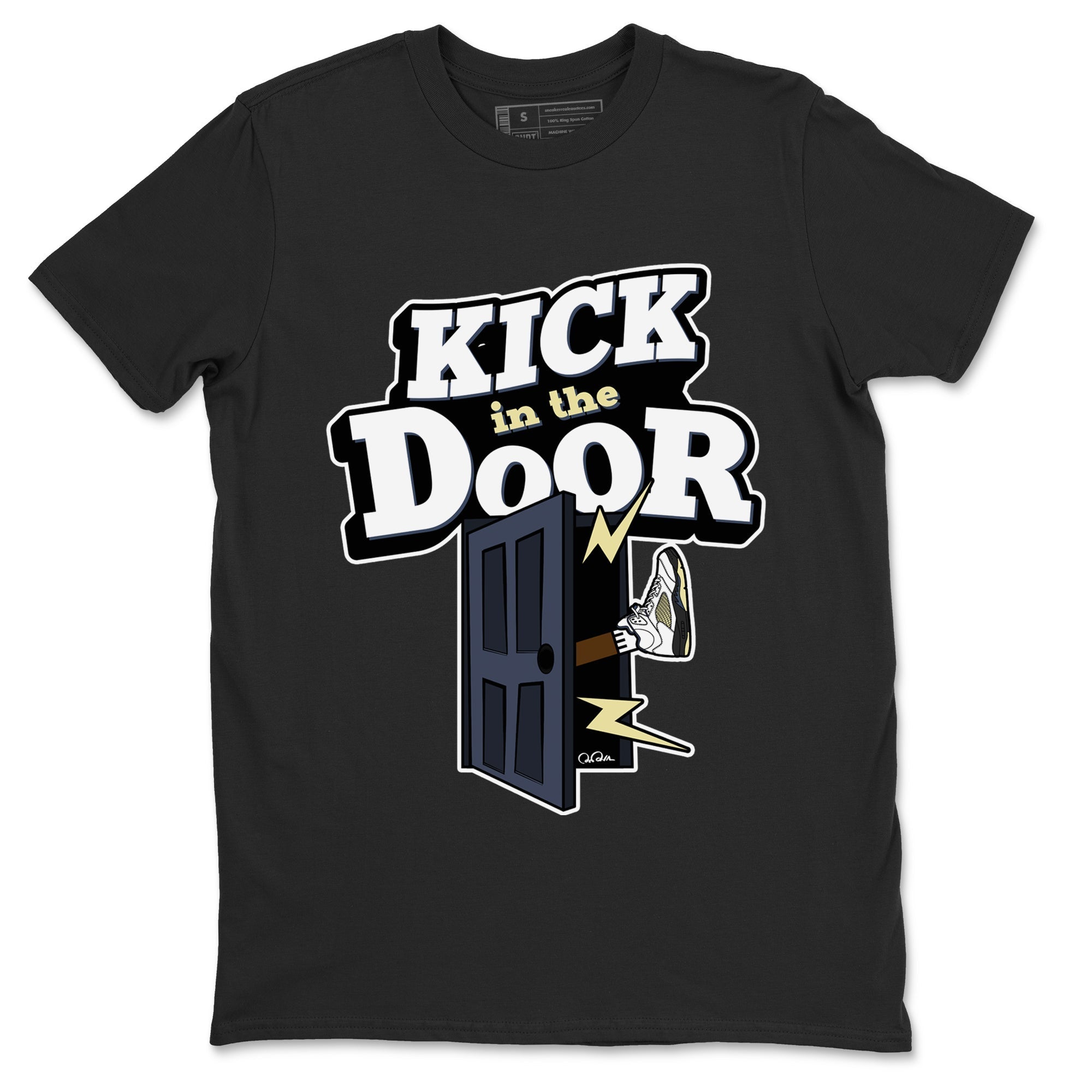 Air Jordan 5 A Ma Maniere x Photon Dust shirt to match jordans Kick In The Door sneaker tees Jordan 5 A Ma Maniere "Dawn" Drip Gear Zone Unisex Black 2 T-Shirt
