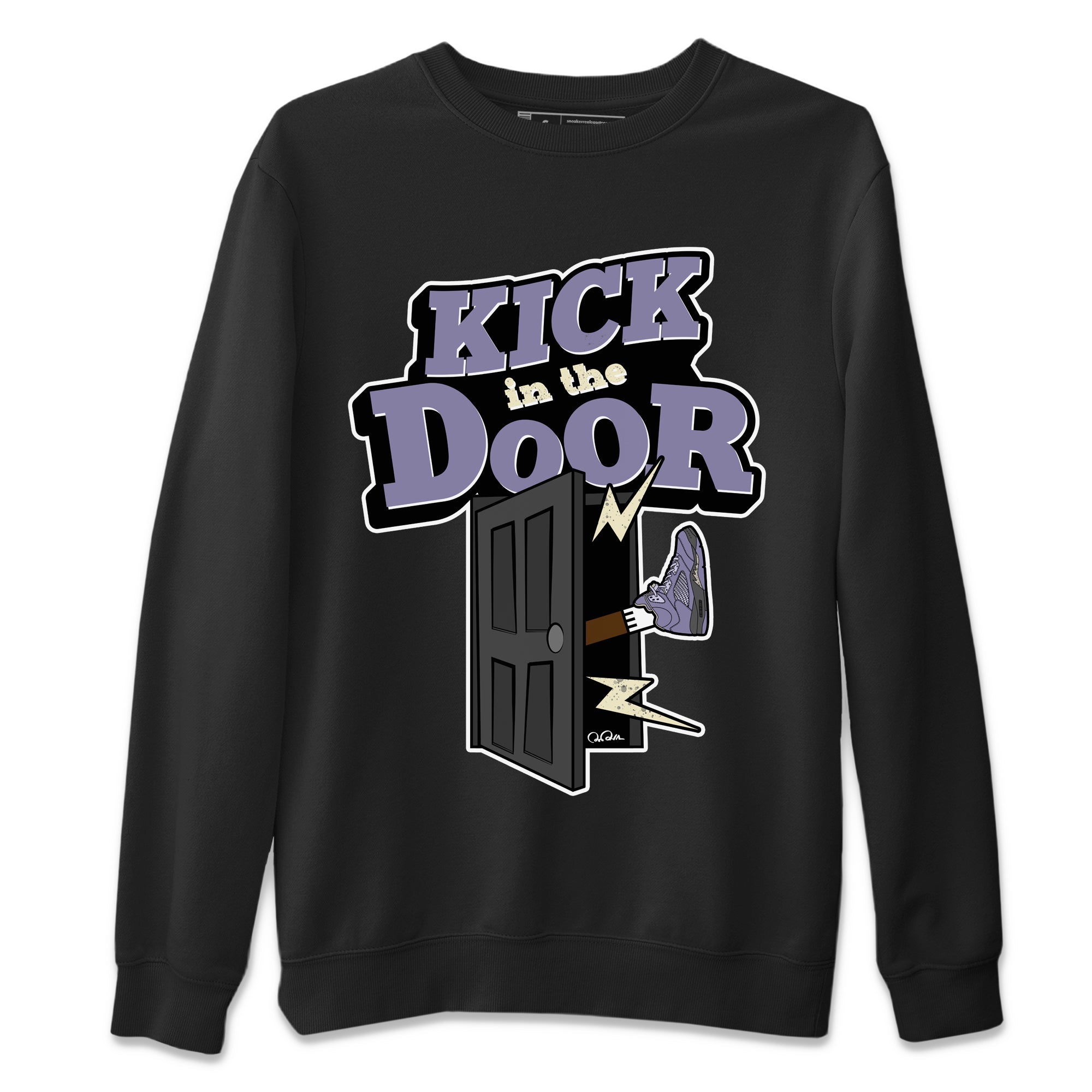 Air Jordan 5 Indigo Haze Sneaker Match Tees Kick In The Door Streetwear Sneaker Shirt AJ5 Indigo Haze Sneaker Release Tees Unisex Shirts Black 2