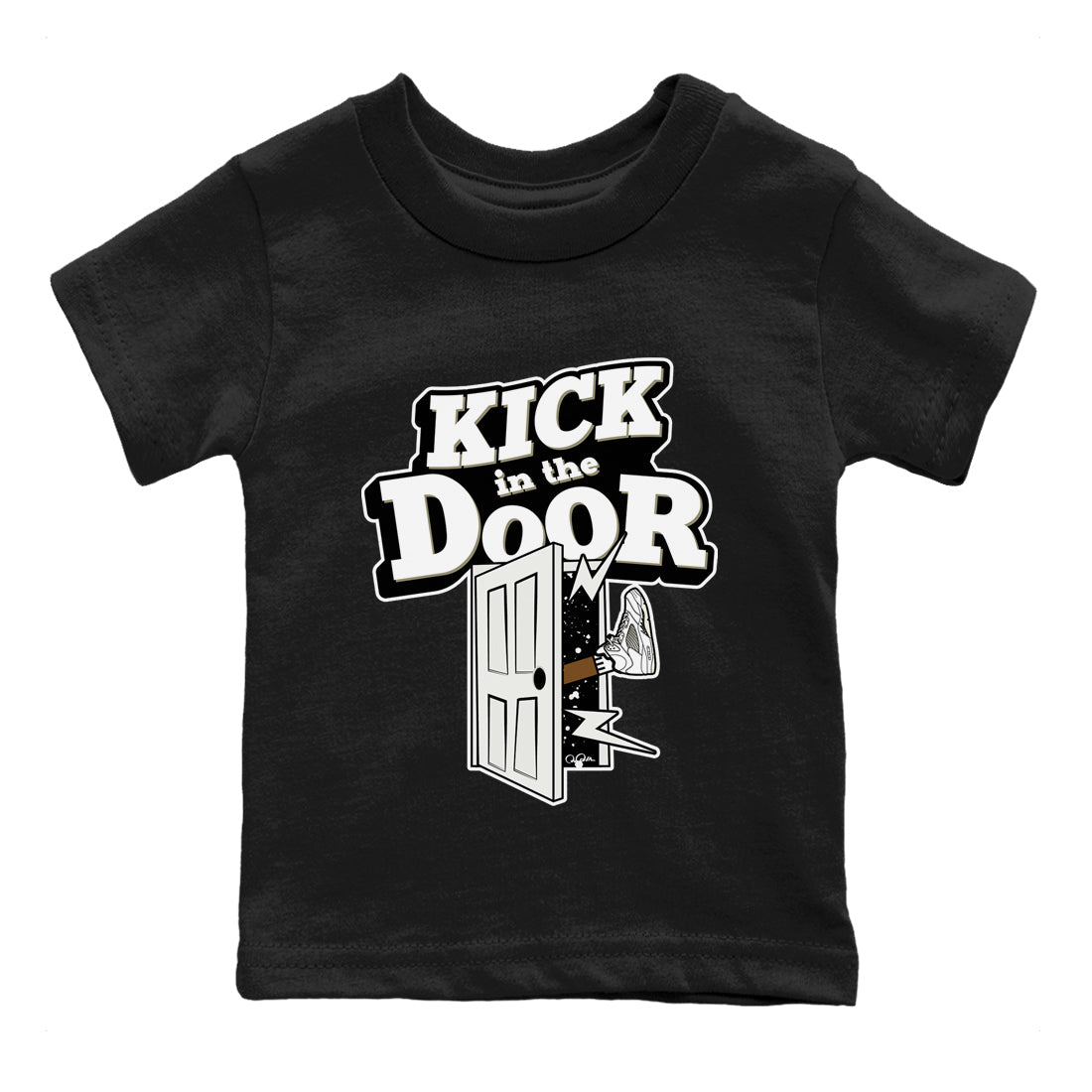 5s Sail shirt to match jordans Kick In The Door sneaker tees Air Jordan 5 Sail Drip Gear Zone baby toddler Black 2 cotton Shirt