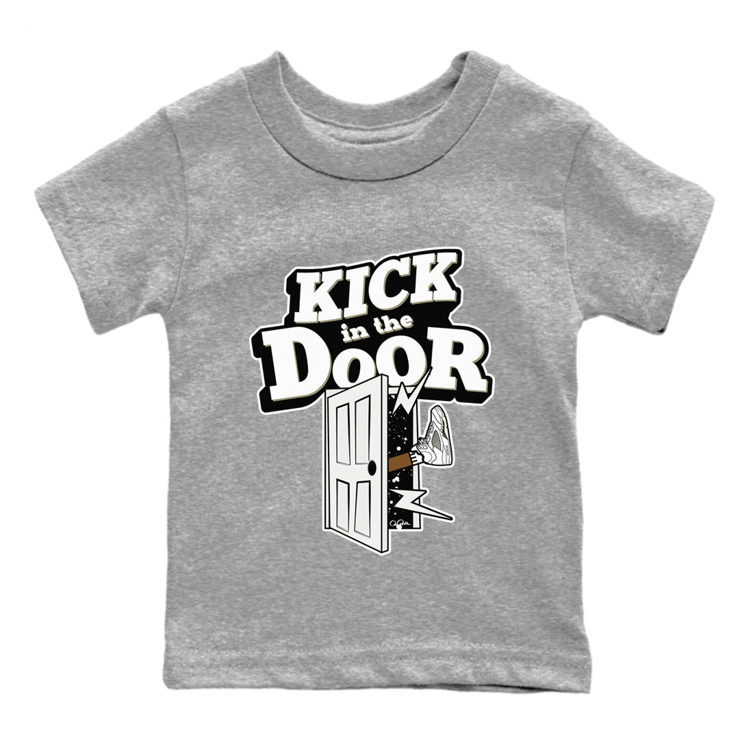 5s Sail shirt to match jordans Kick In The Door sneaker tees Air Jordan 5 Sail Drip Gear Zone baby toddler Heather Grey 2 cotton Shirt