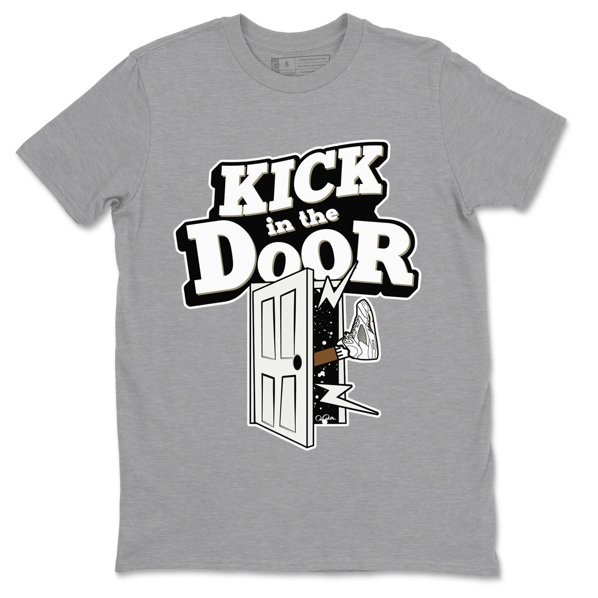5s Sail shirt to match jordans Kick In The Door sneaker tees Air Jordan 5 Sail Drip Gear Zone unisex cotton Heather Grey 2 crew neck shirt