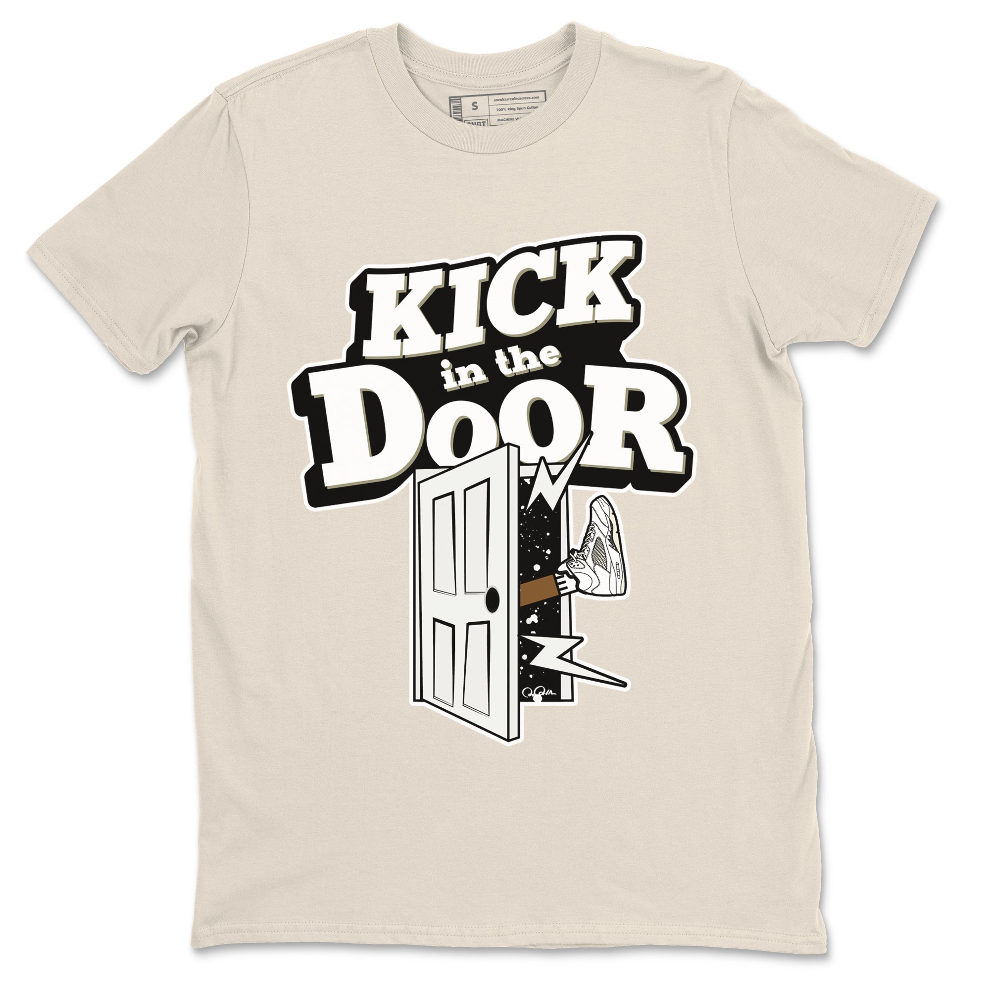 5s Sail shirt to match jordans Kick In The Door sneaker tees Air Jordan 5 Sail Drip Gear Zone unisex cotton Natural 2 crew neck shirt