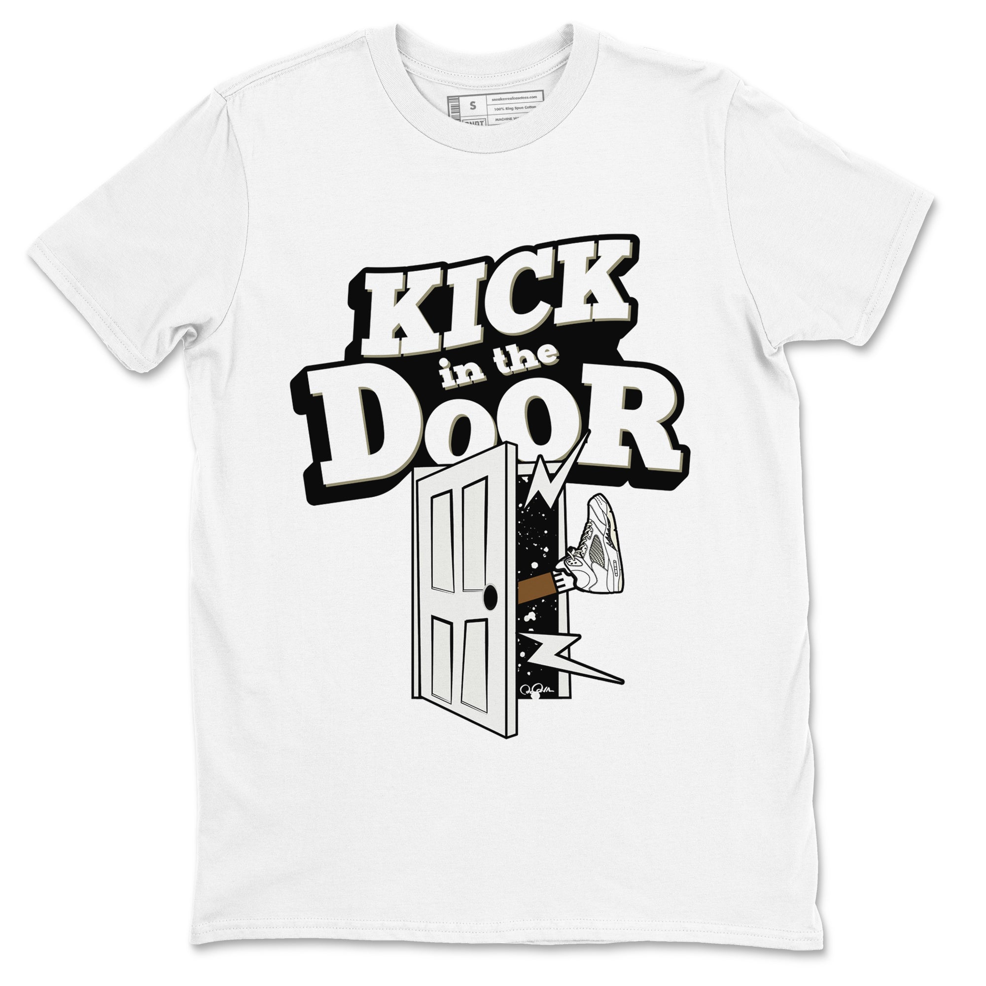 5s Sail shirt to match jordans Kick In The Door sneaker tees Air Jordan 5 Sail Drip Gear Zone unisex cotton White 2 crew neck shirt