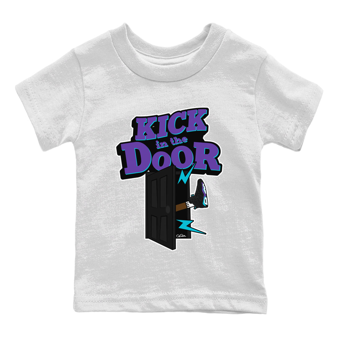 Air Jordan 6 Aqua Sneaker Match Tees Kick In The Door Streetwear Sneaker Shirt AJ6 Aqua Sneaker Release Tees Kids Shirts White 2