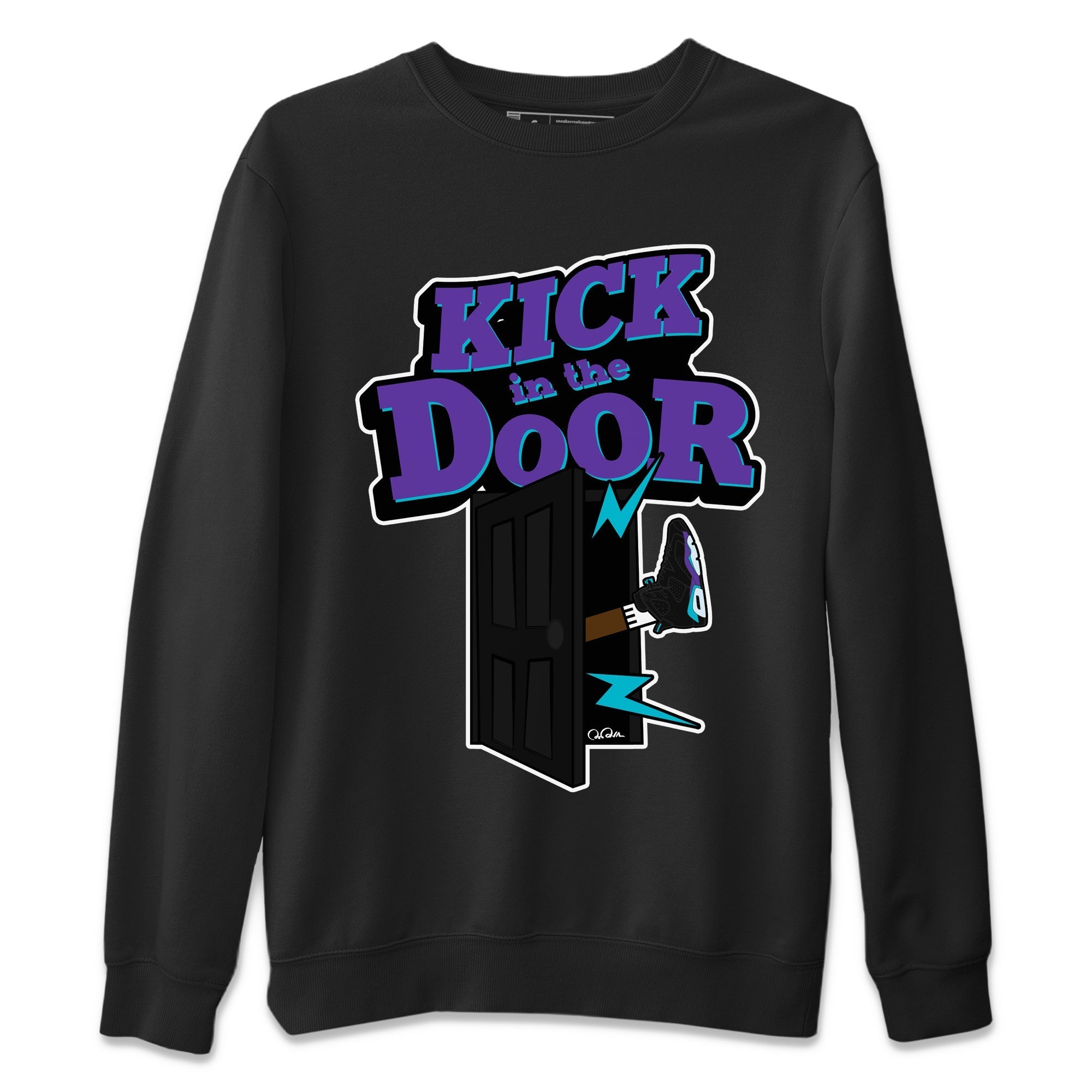 Air Jordan 6 Aqua Sneaker Match Tees Kick In The Door Streetwear Sneaker Shirt AJ6 Aqua Sneaker Release Tees Unisex Shirts Black 2