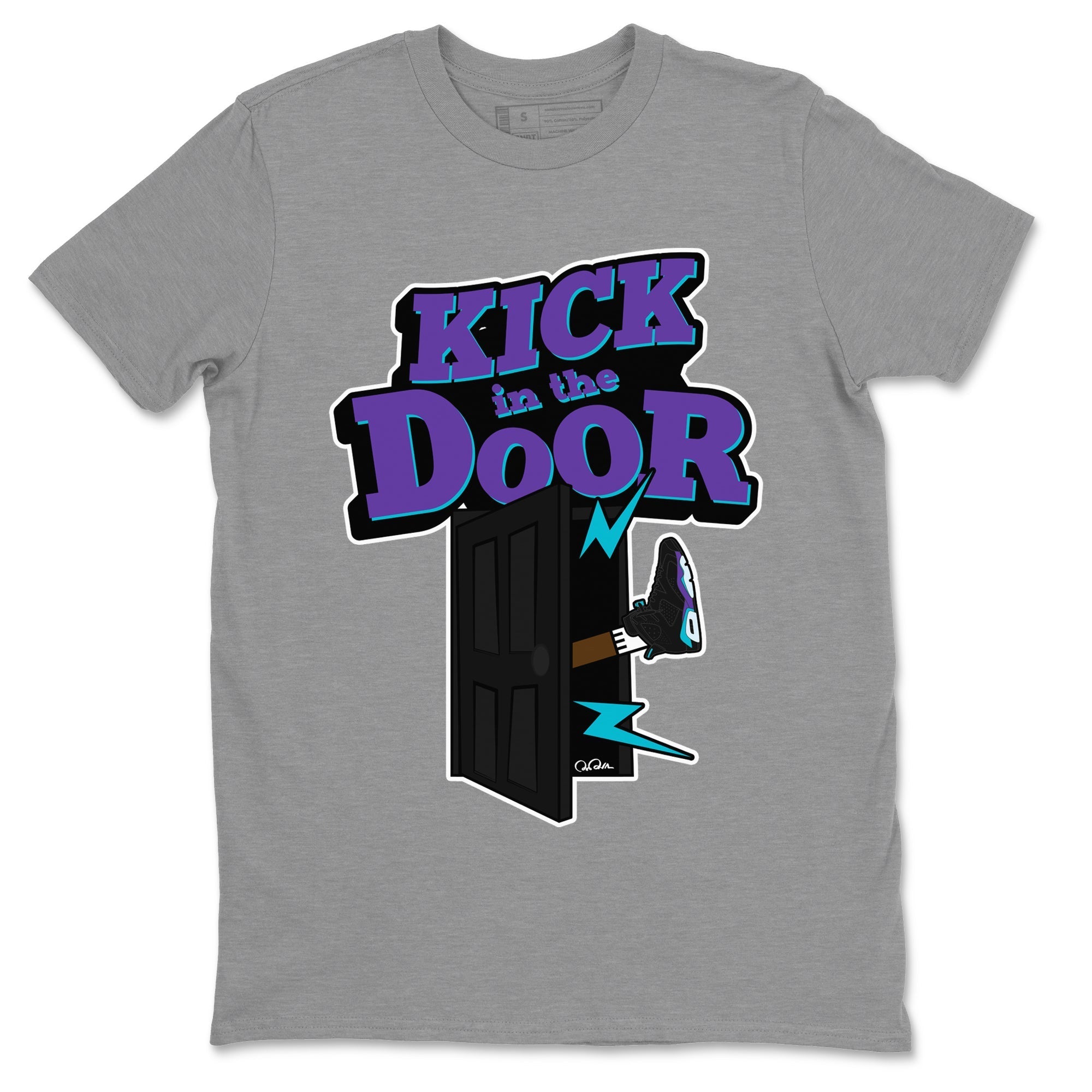 Air Jordan 6 Aqua Sneaker Match Tees Kick In The Door Streetwear Sneaker Shirt AJ6 Aqua Sneaker Release Tees Unisex Shirts Heather Grey 2