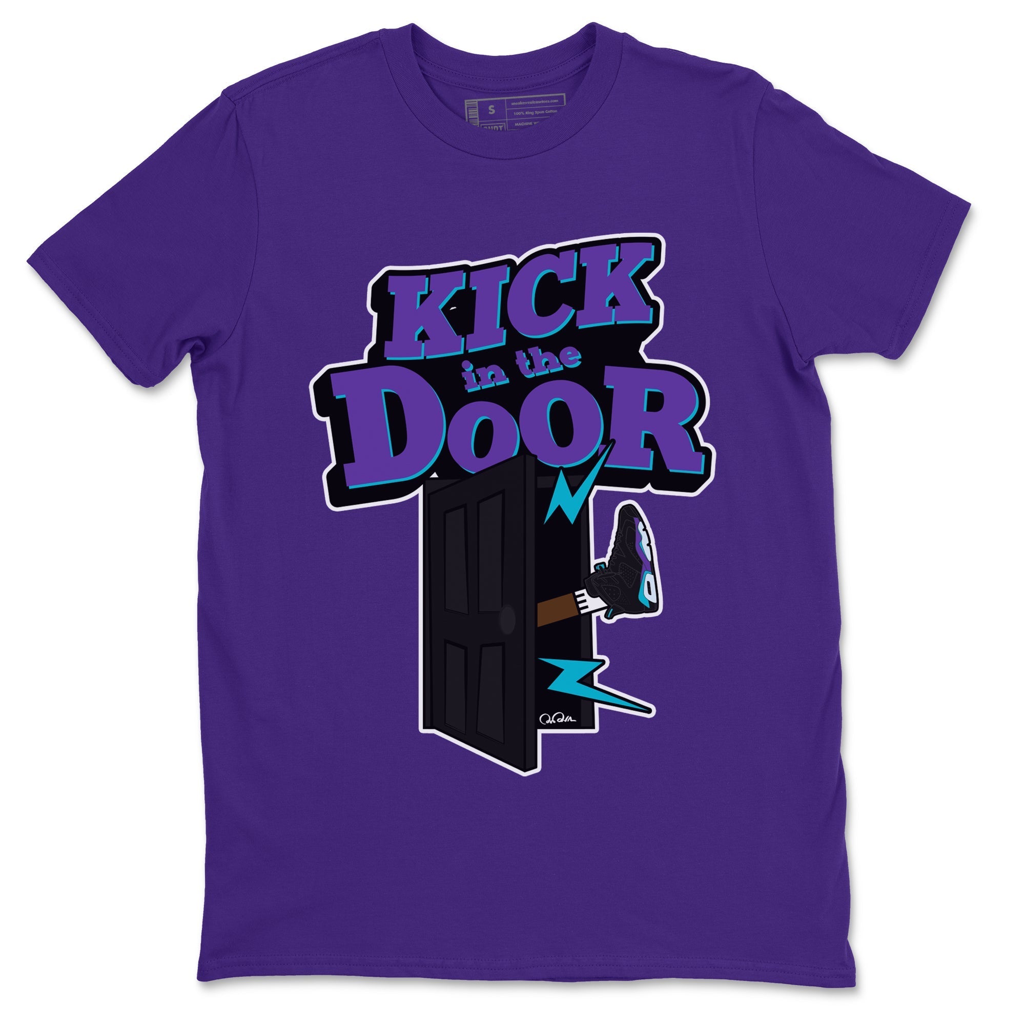 Air Jordan 6 Aqua Sneaker Match Tees Kick In The Door Streetwear Sneaker Shirt AJ6 Aqua Sneaker Release Tees Unisex Shirts Purple 2