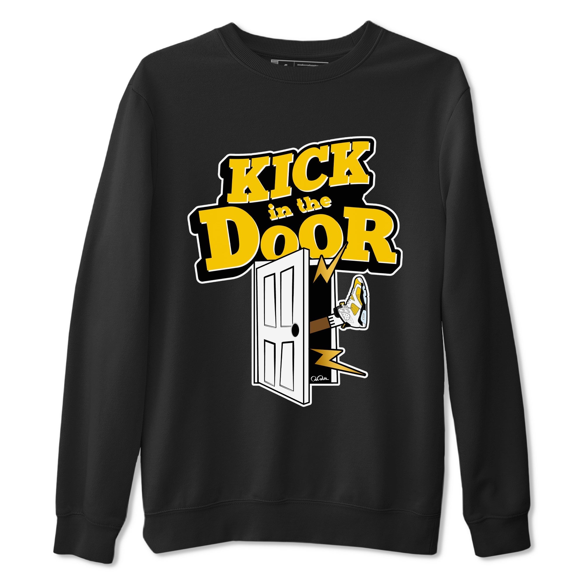 Air Jordan 6 Yellow Ochre shirt to match jordans Kick In The Door sneaker tees streetwear brand AJ6 Yellow Ochre Drip Gear Zone Brand Unisex Black 2 T-Shirt