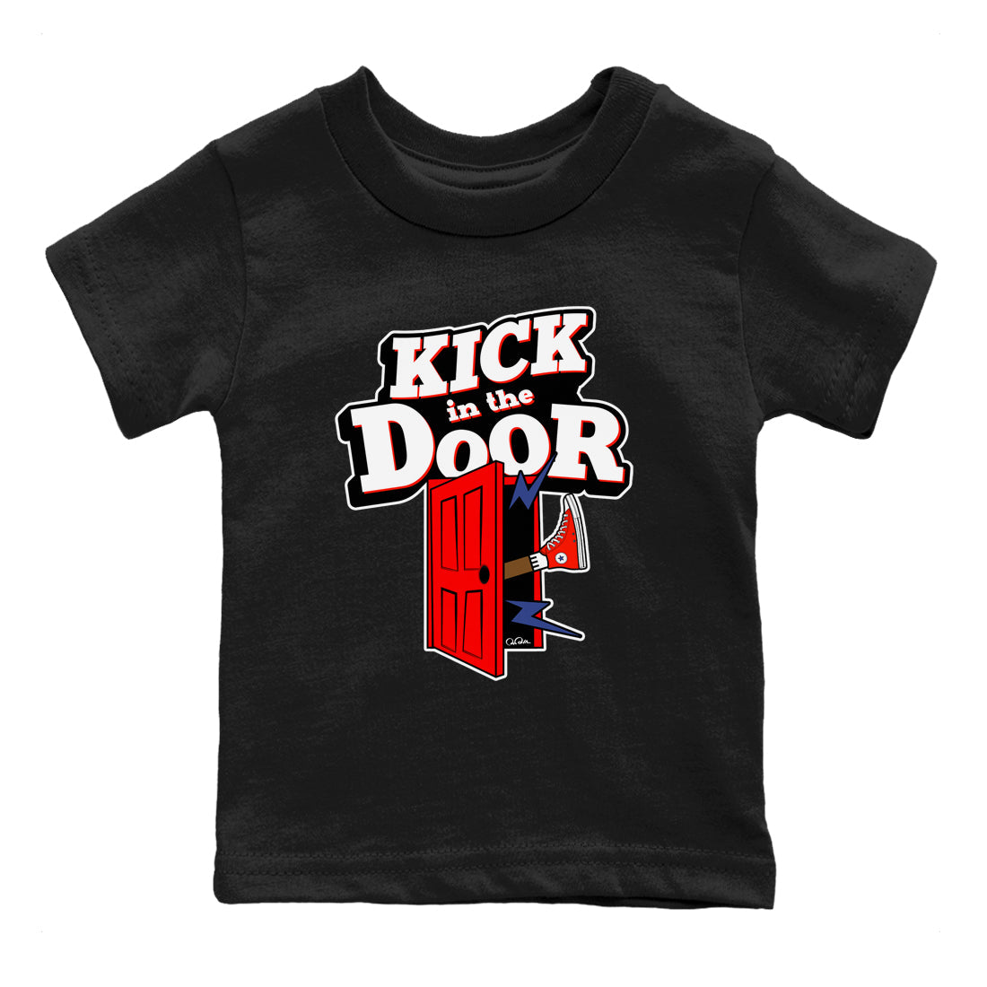 Converse High Top Red shirt to match sneakers Kick In The Door sneaker tees Shoes Match Converse High Top Red Drip Gear Zone Sneaker Tee Baby Toddler Black 2 T-Shirt