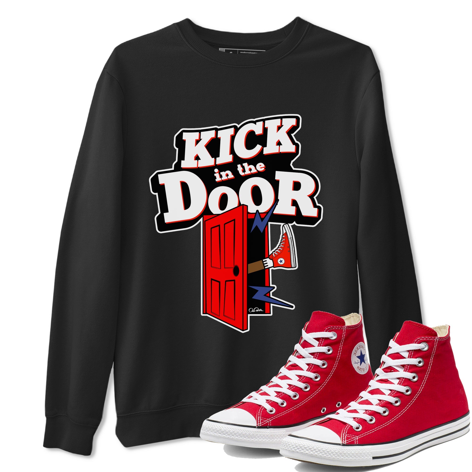 Converse High Top Red shirt to match sneakers Kick In The Door sneaker tees Shoes Match Converse High Top Red Drip Gear Zone Sneaker Tee Unisex Black 1 T-Shirt