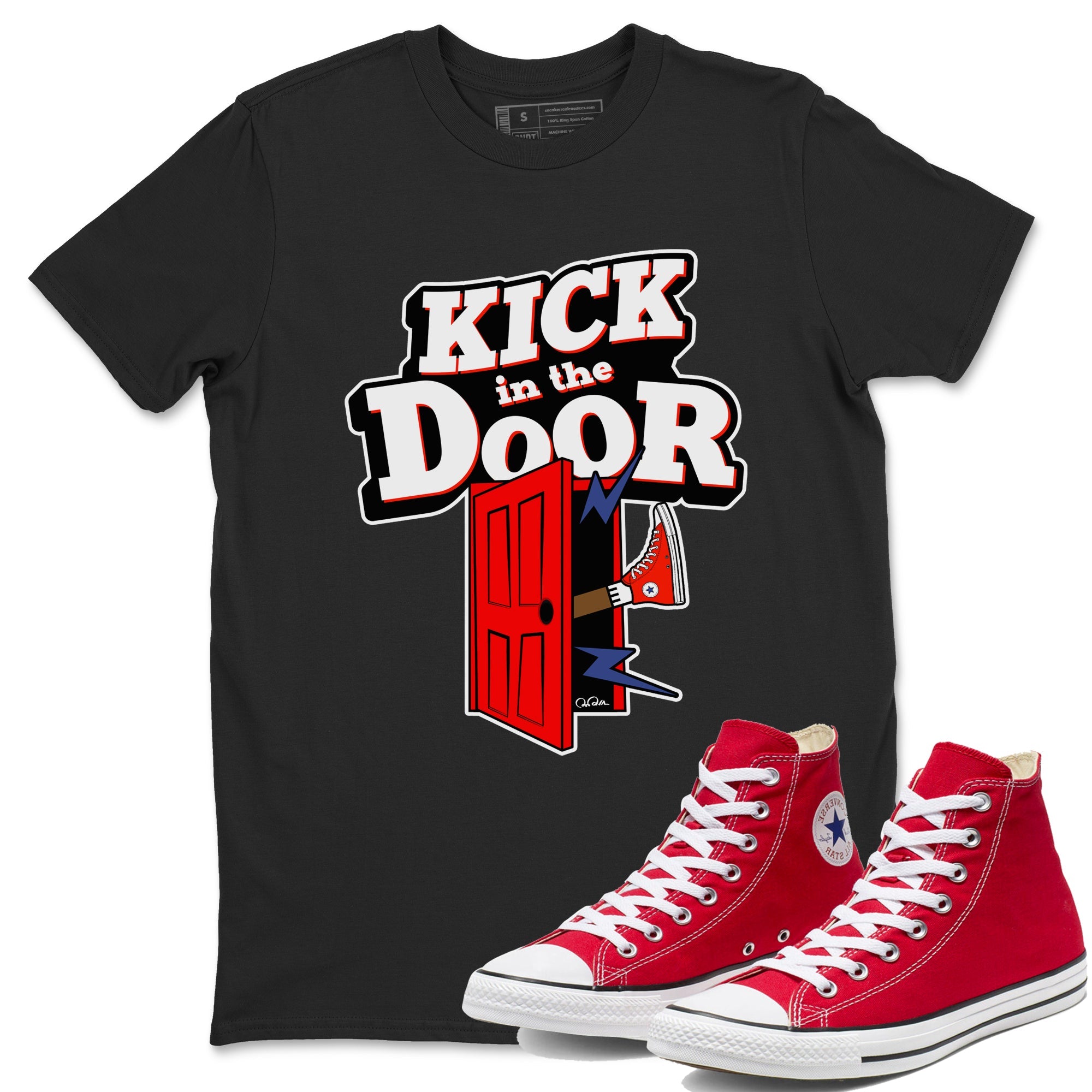 Converse High Top Red shirt to match sneakers Kick In The Door sneaker tees Shoes Match Converse High Top Red Drip Gear Zone Sneaker Tee Unisex Black 1 T-Shirt