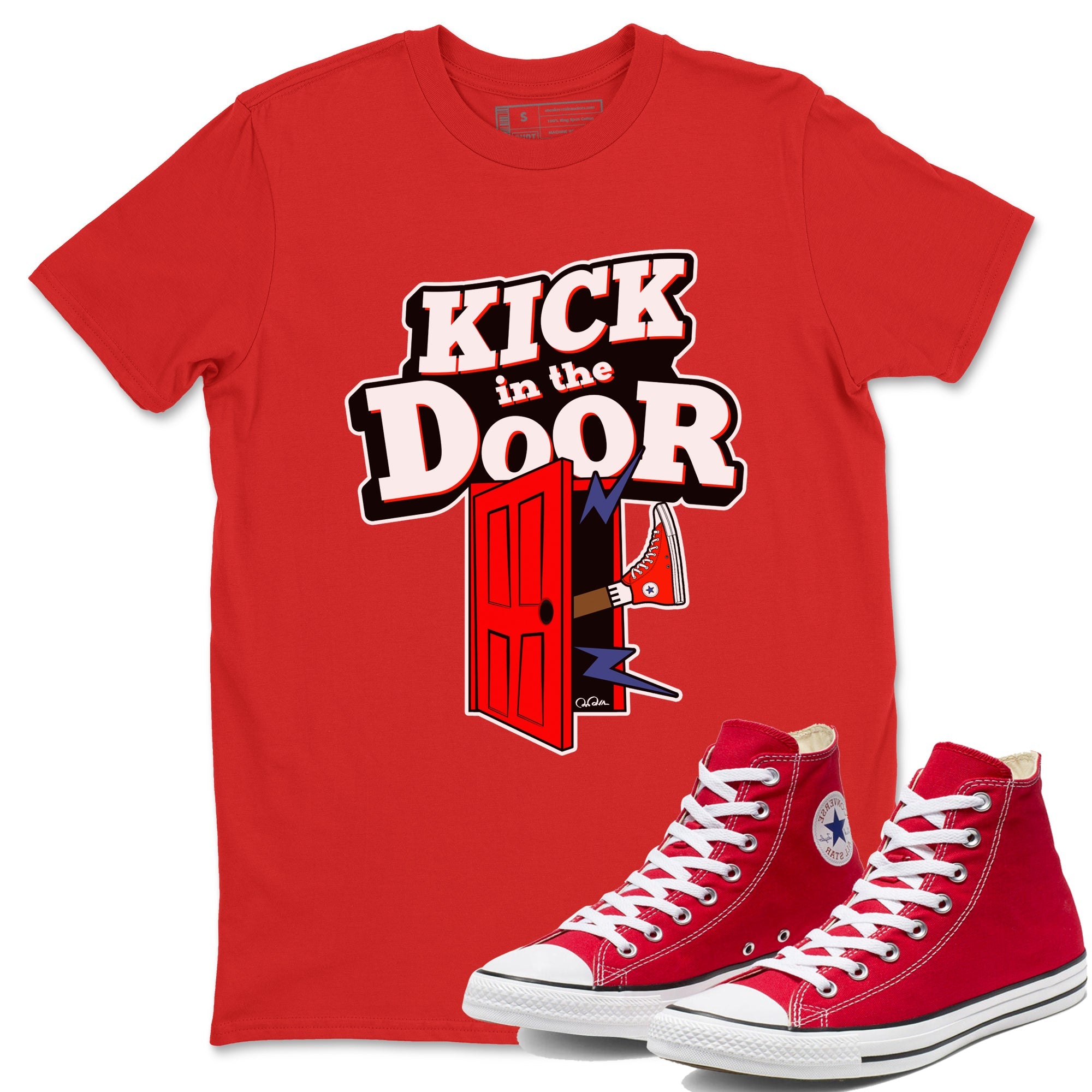 Converse High Top Red shirt to match sneakers Kick In The Door sneaker tees Shoes Match Converse High Top Red Drip Gear Zone Sneaker Tee Unisex Red 1 T-Shirt