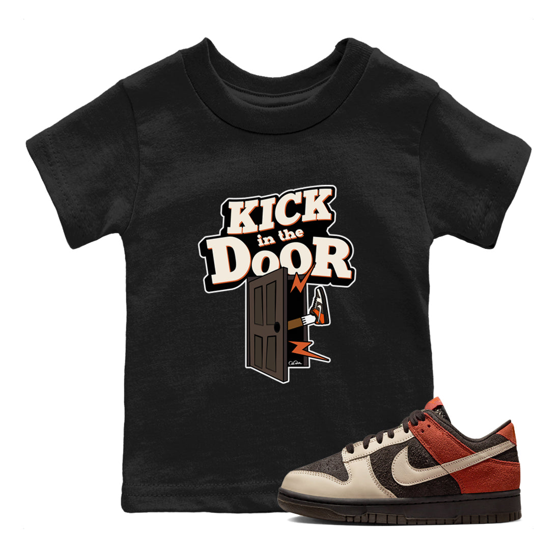 Dunk Red Panda shirt to match jordans Kick In The Door sneaker tees Nike Dunk LowRed Panda Drip Gear Zone Sneaker T-Shirts Youth and Baby Black 1 T-Shirt